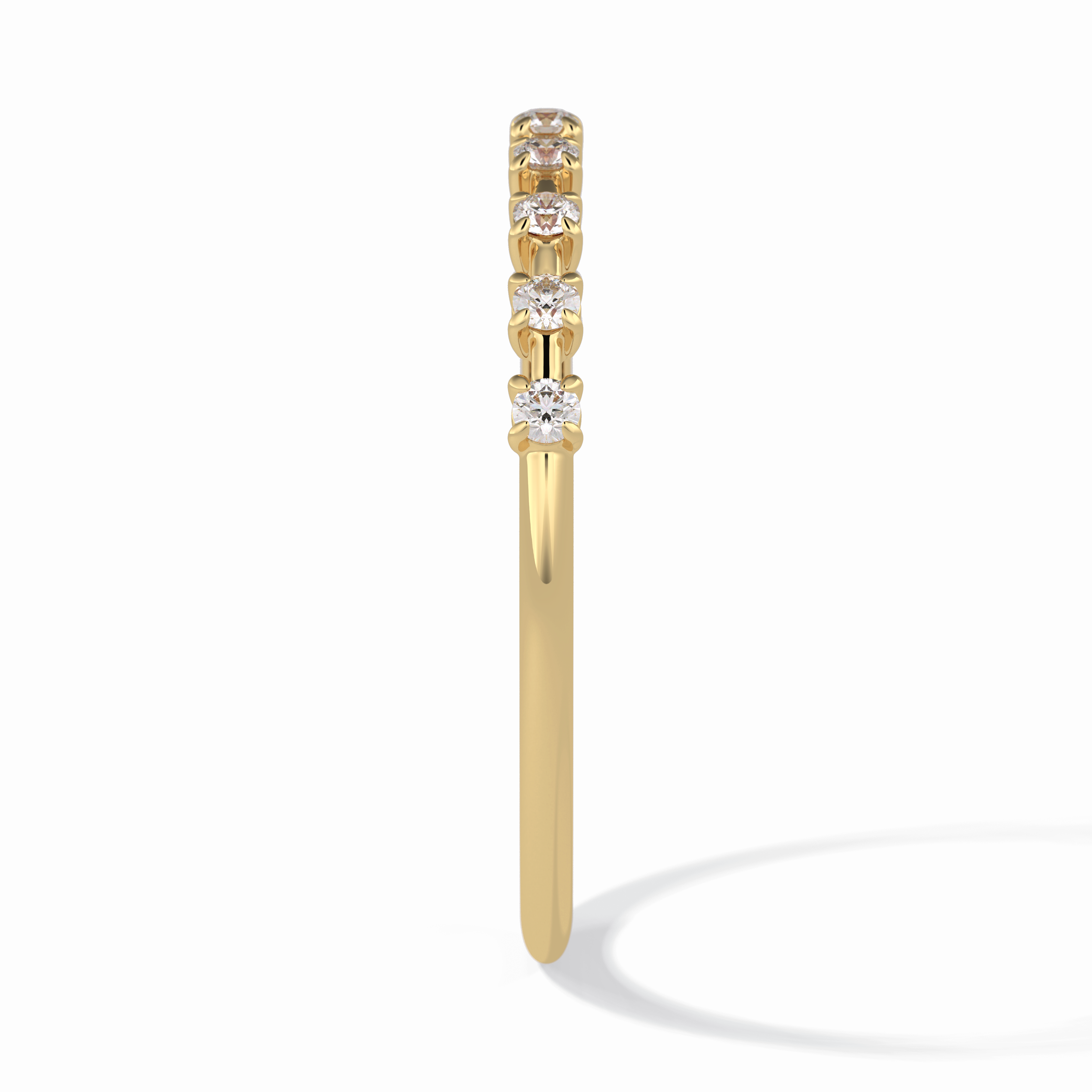 Stellar Grace 0.17 Carat Round VS1 Lab-Grown Stackable Wedding Band in 18K Yellow Gold