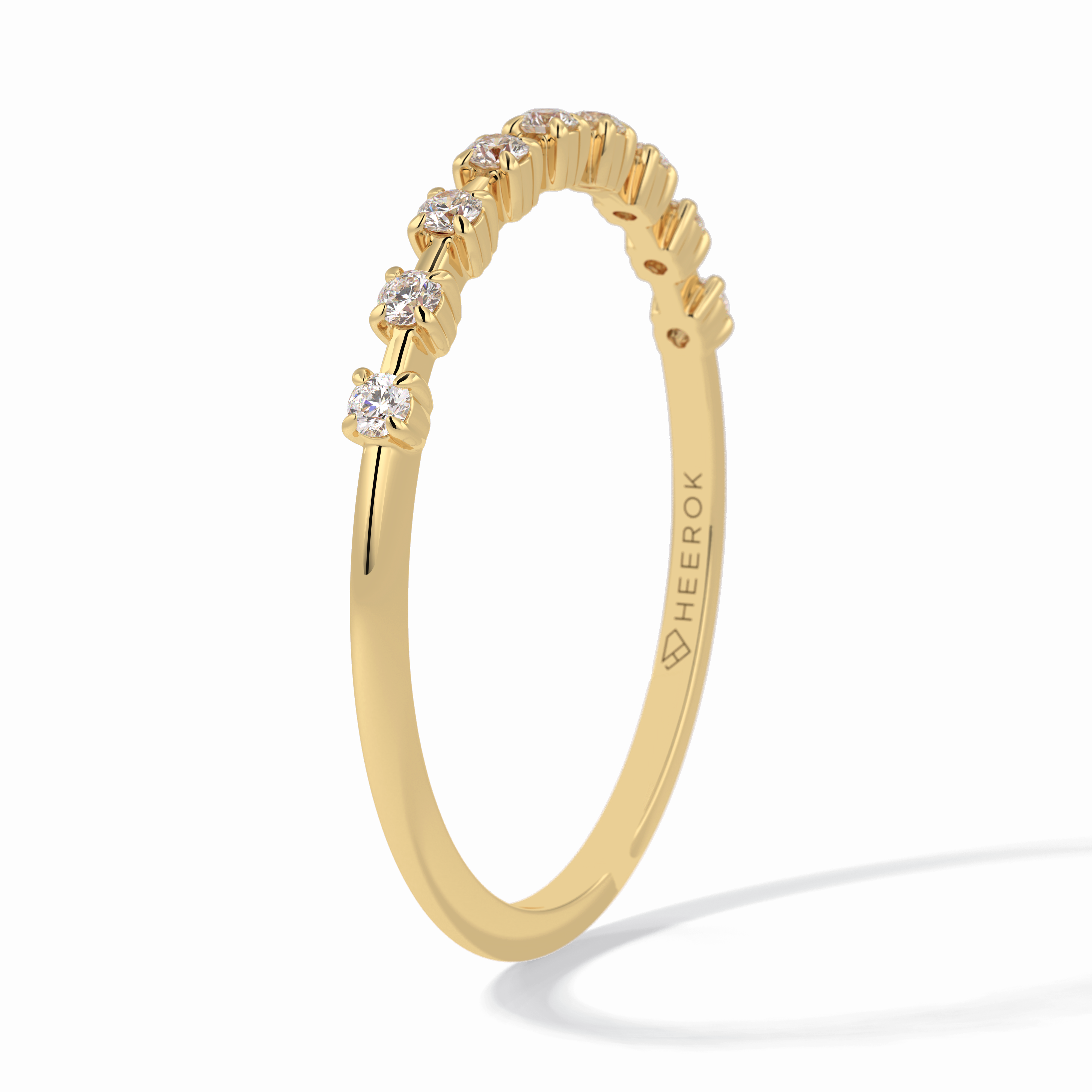 Stellar Grace 0.17 Carat Round VS1 Lab-Grown Stackable Wedding Band in 18K Yellow Gold