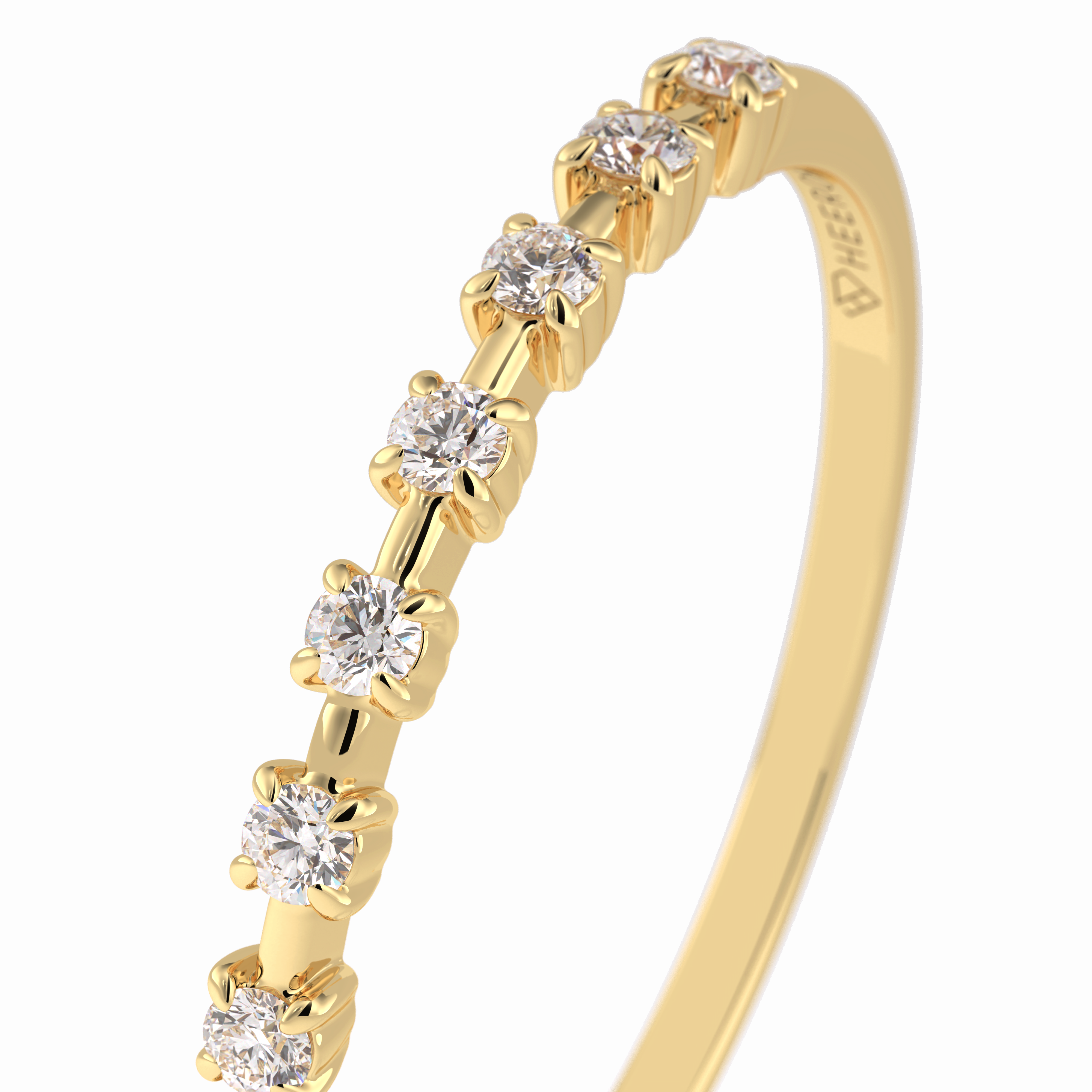 Stellar Grace 0.17 Carat Round VS1 Lab-Grown Stackable Wedding Band in 18K Yellow Gold