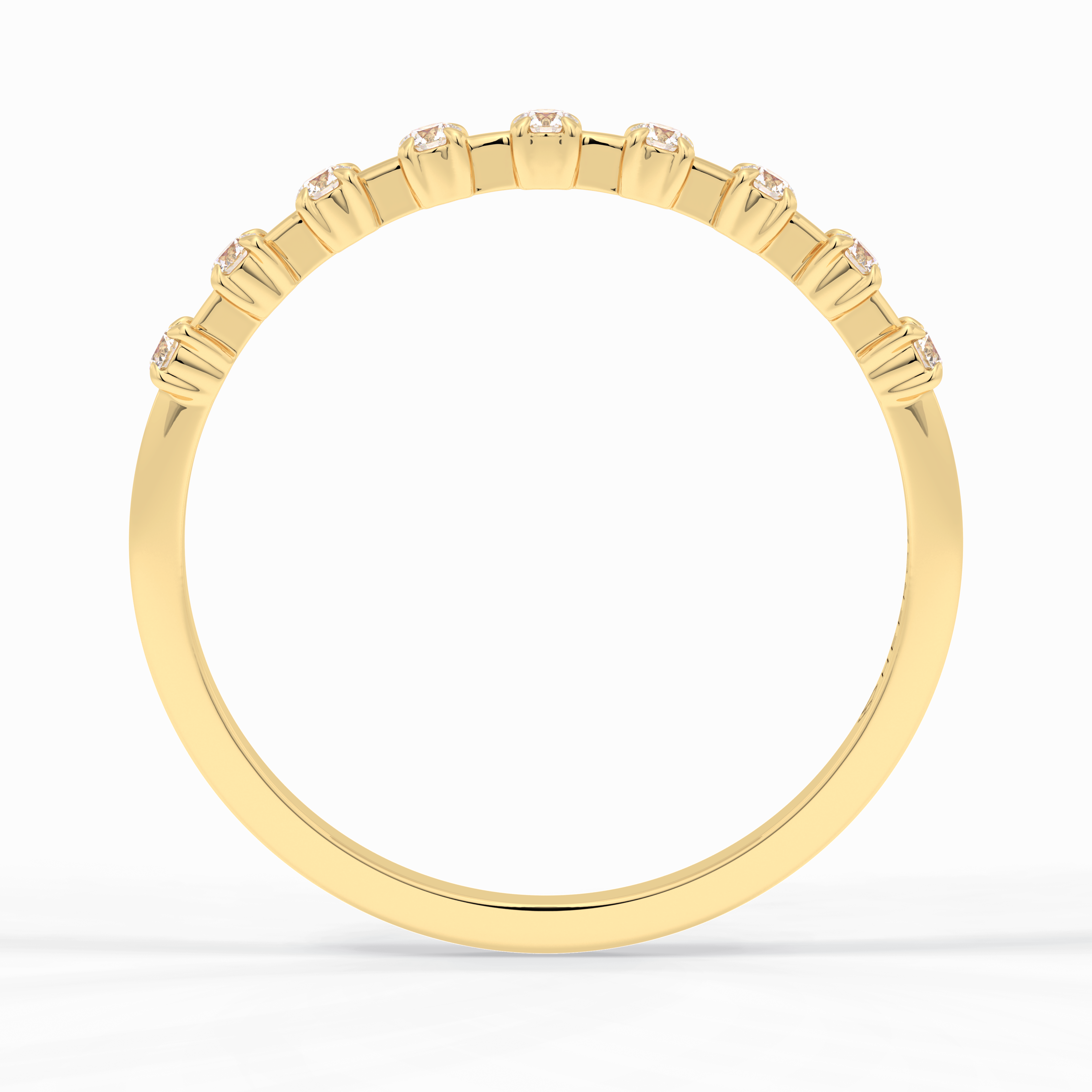 Stellar Grace 0.17 Carat Round VS1 Lab-Grown Stackable Wedding Band in 18K Yellow Gold