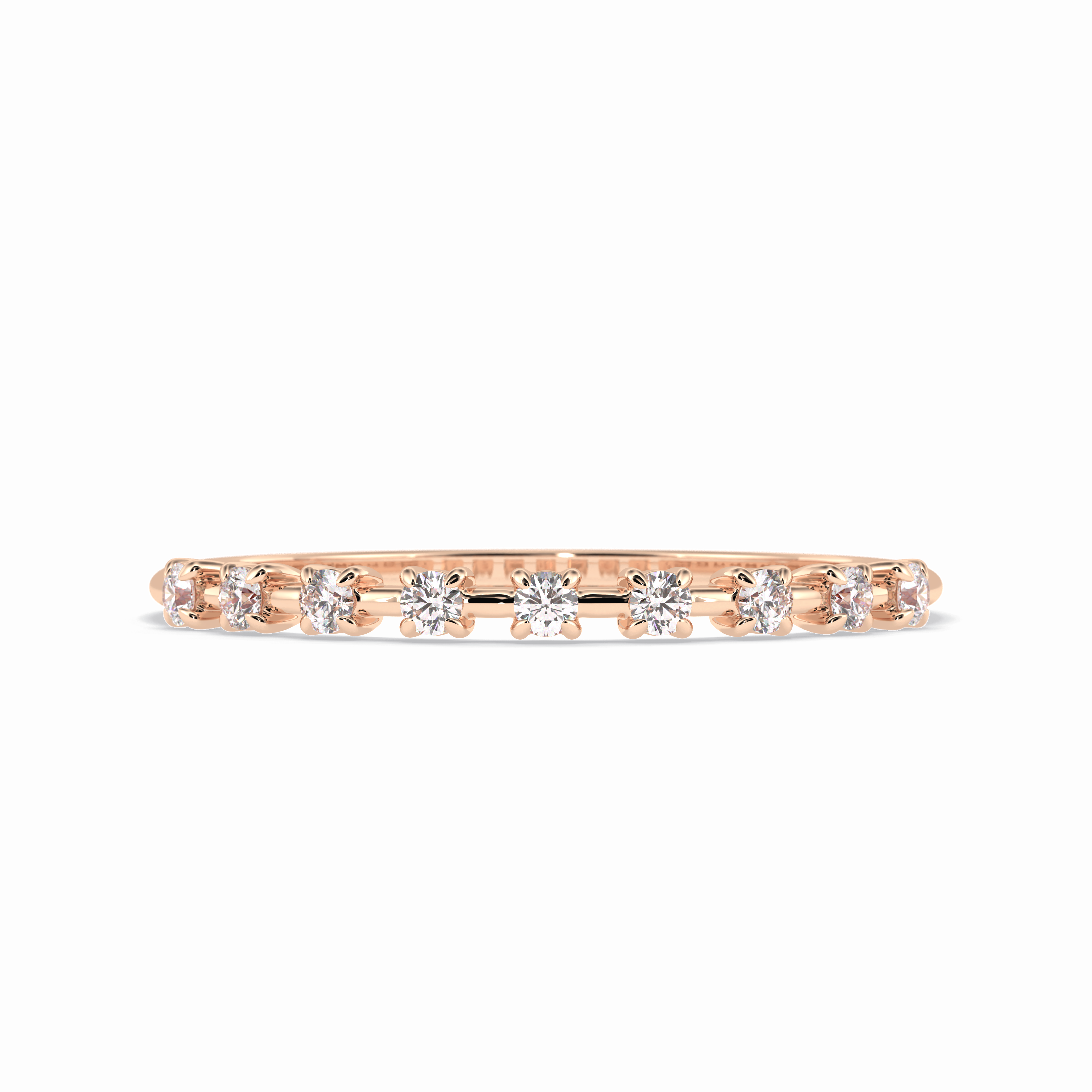 Stellar Grace 0.17 Carat Round VS1 Lab-Grown Stackable Wedding Band in 18K Rose Gold