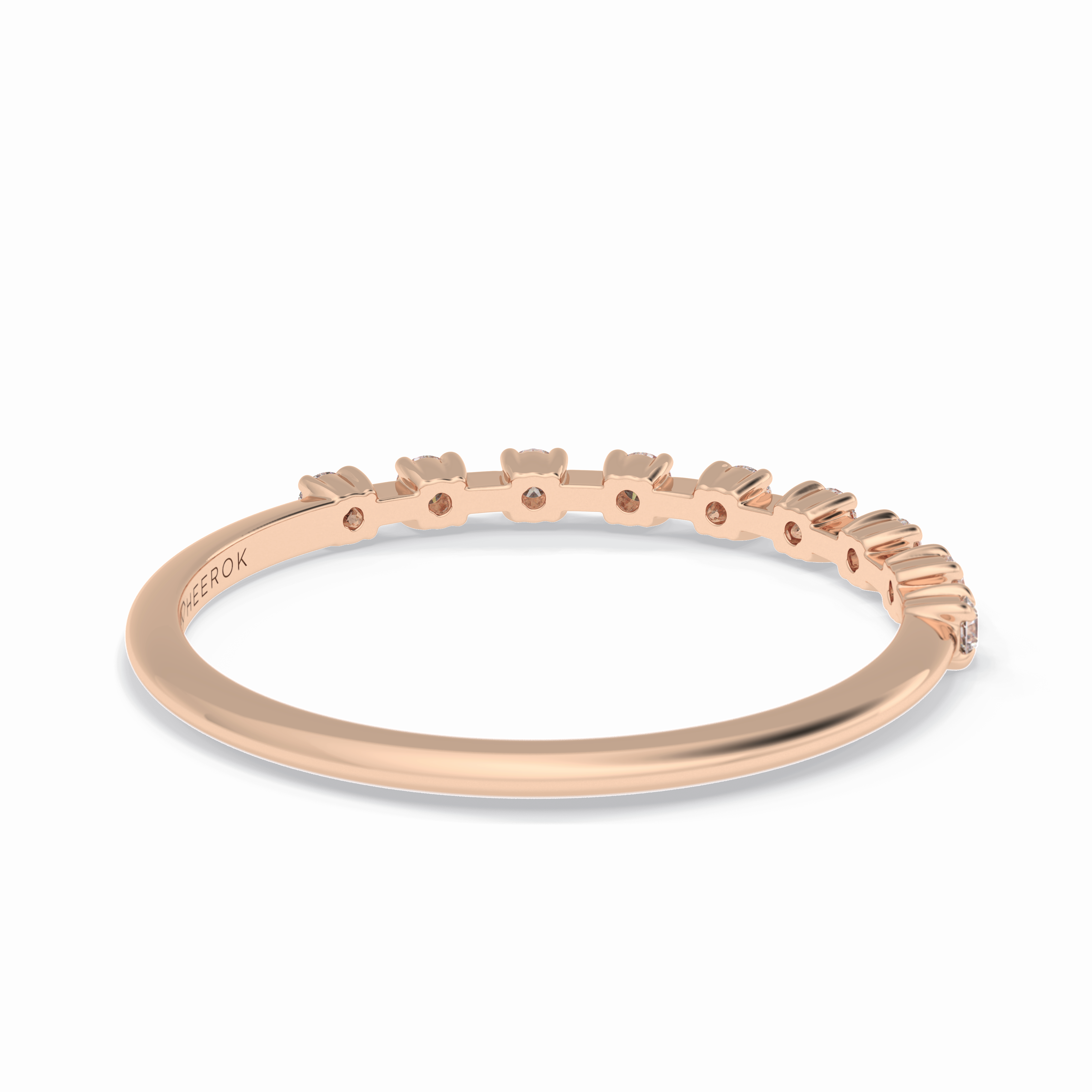 Stellar Grace 0.17 Carat Round VS1 Lab-Grown Stackable Wedding Band in 18K Rose Gold