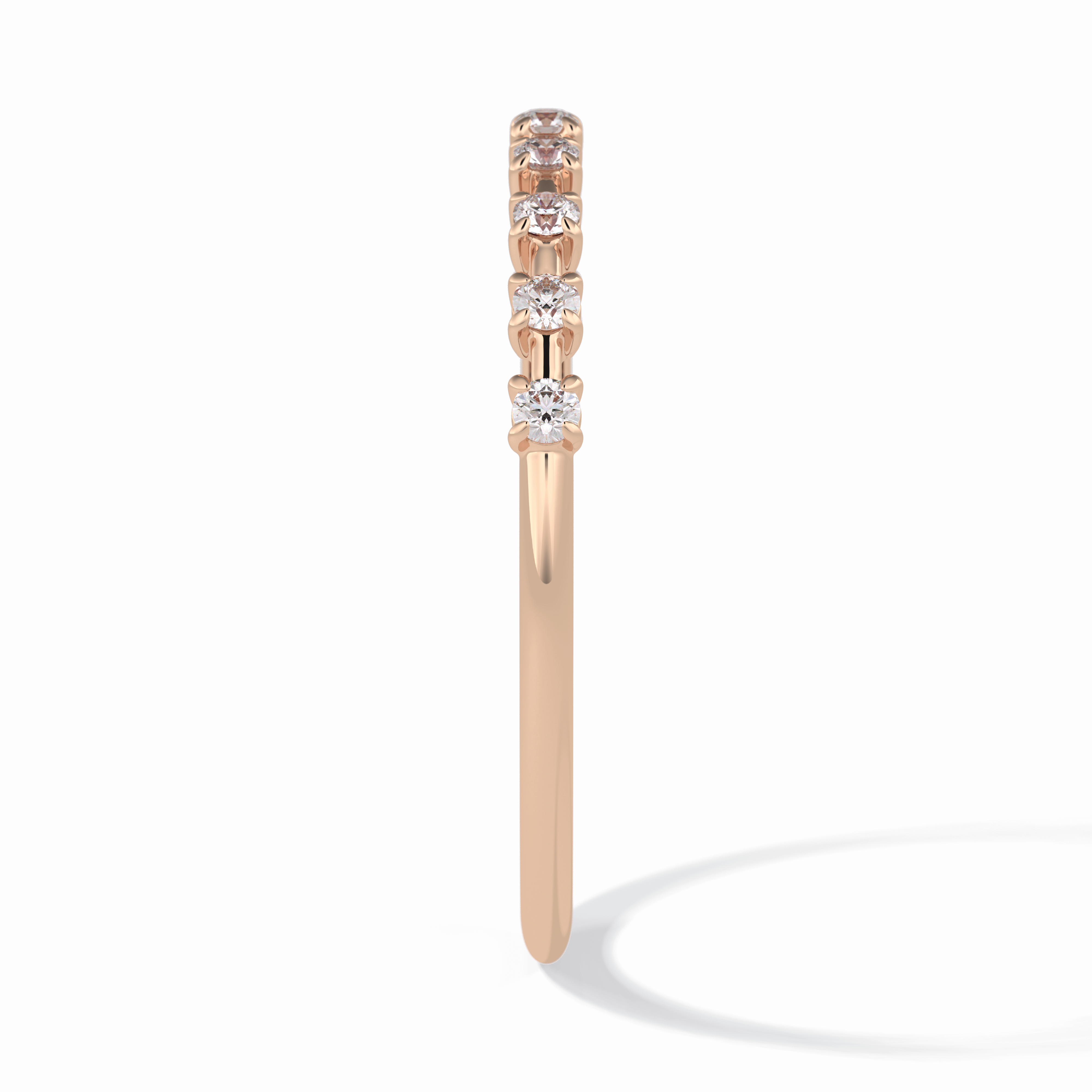 Stellar Grace 0.17 Carat Round VS1 Lab-Grown Stackable Wedding Band in 18K Rose Gold