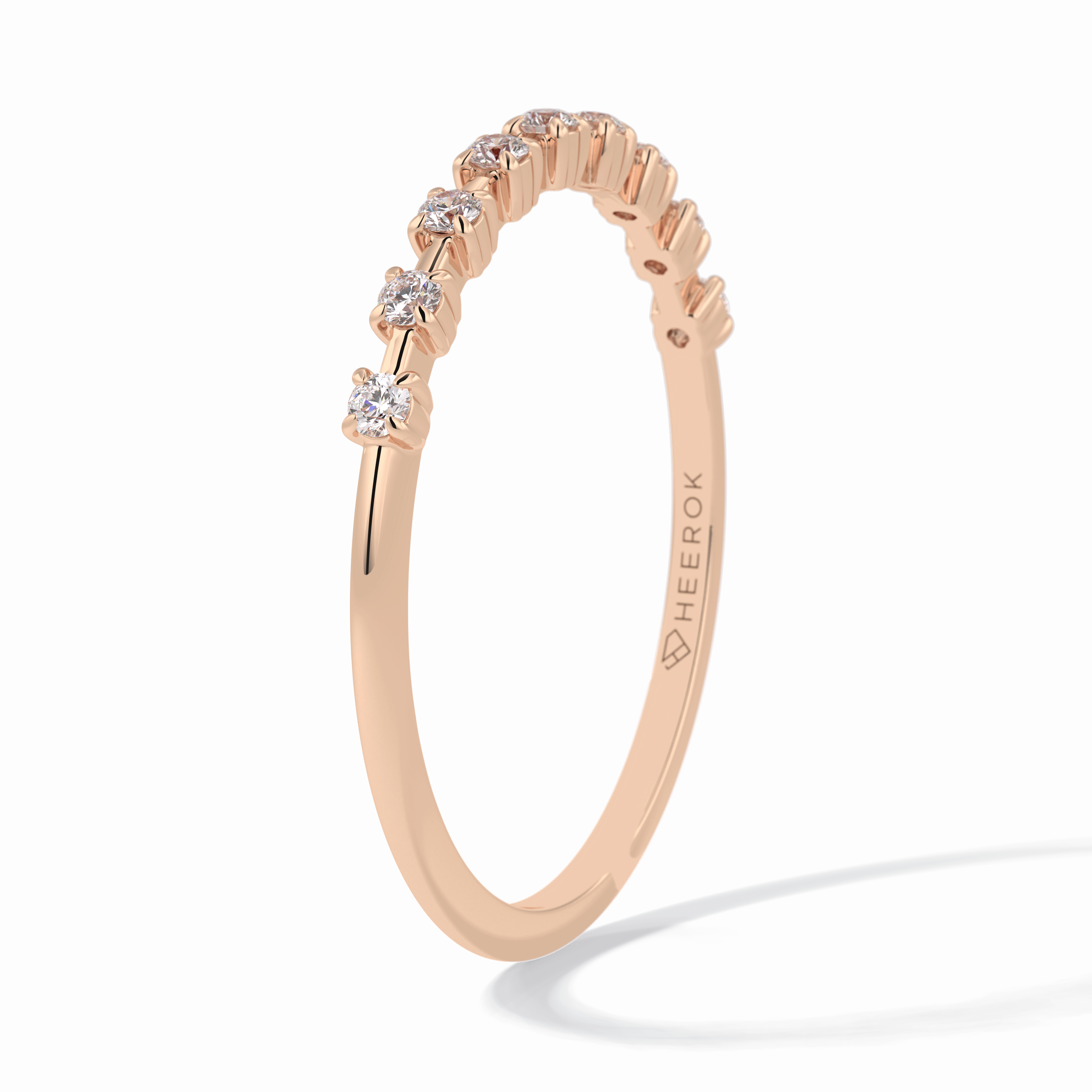 Stellar Grace 0.17 Carat Round VS1 Lab-Grown Stackable Wedding Band in 18K Rose Gold