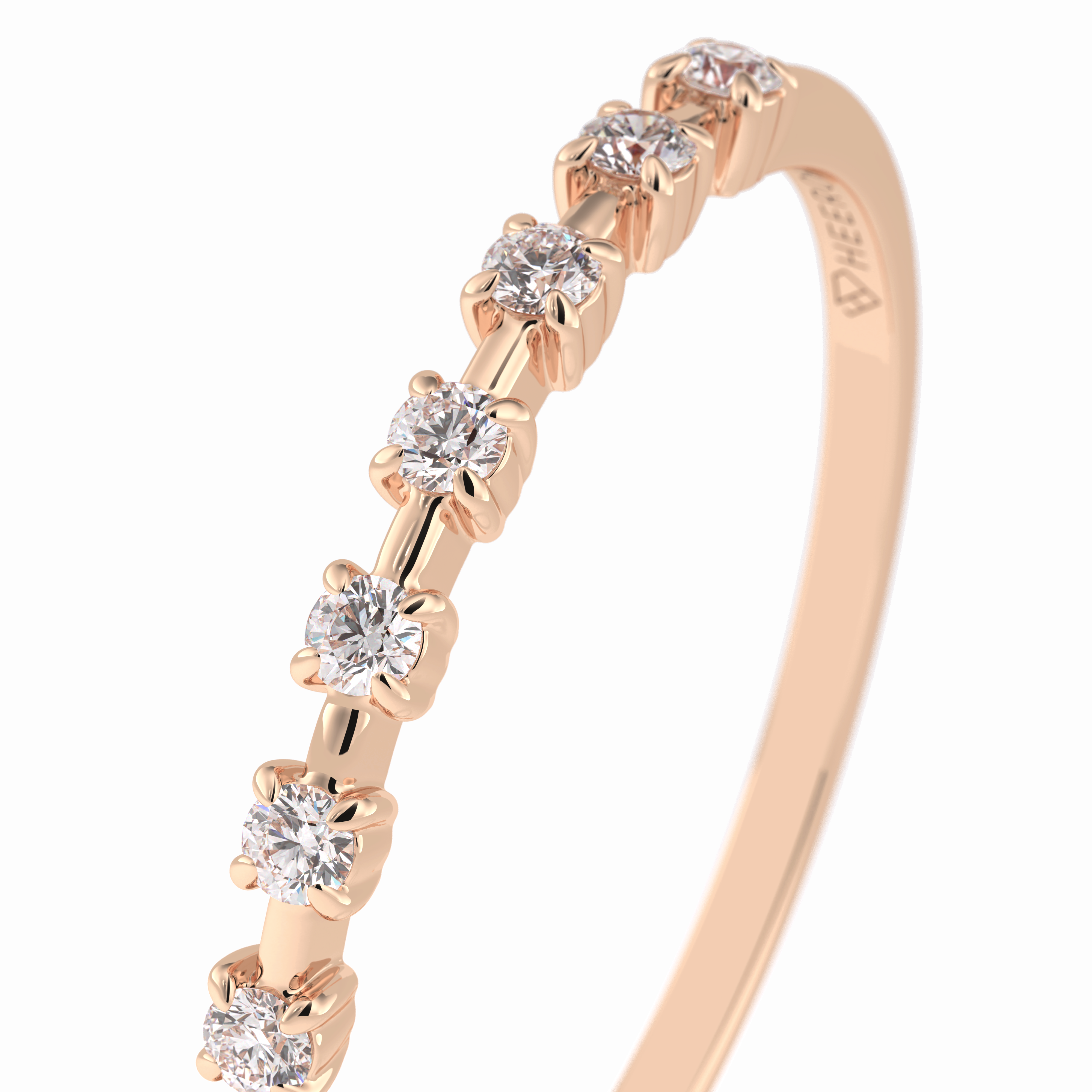 Stellar Grace 0.17 Carat Round VS1 Lab-Grown Stackable Wedding Band in 18K Rose Gold