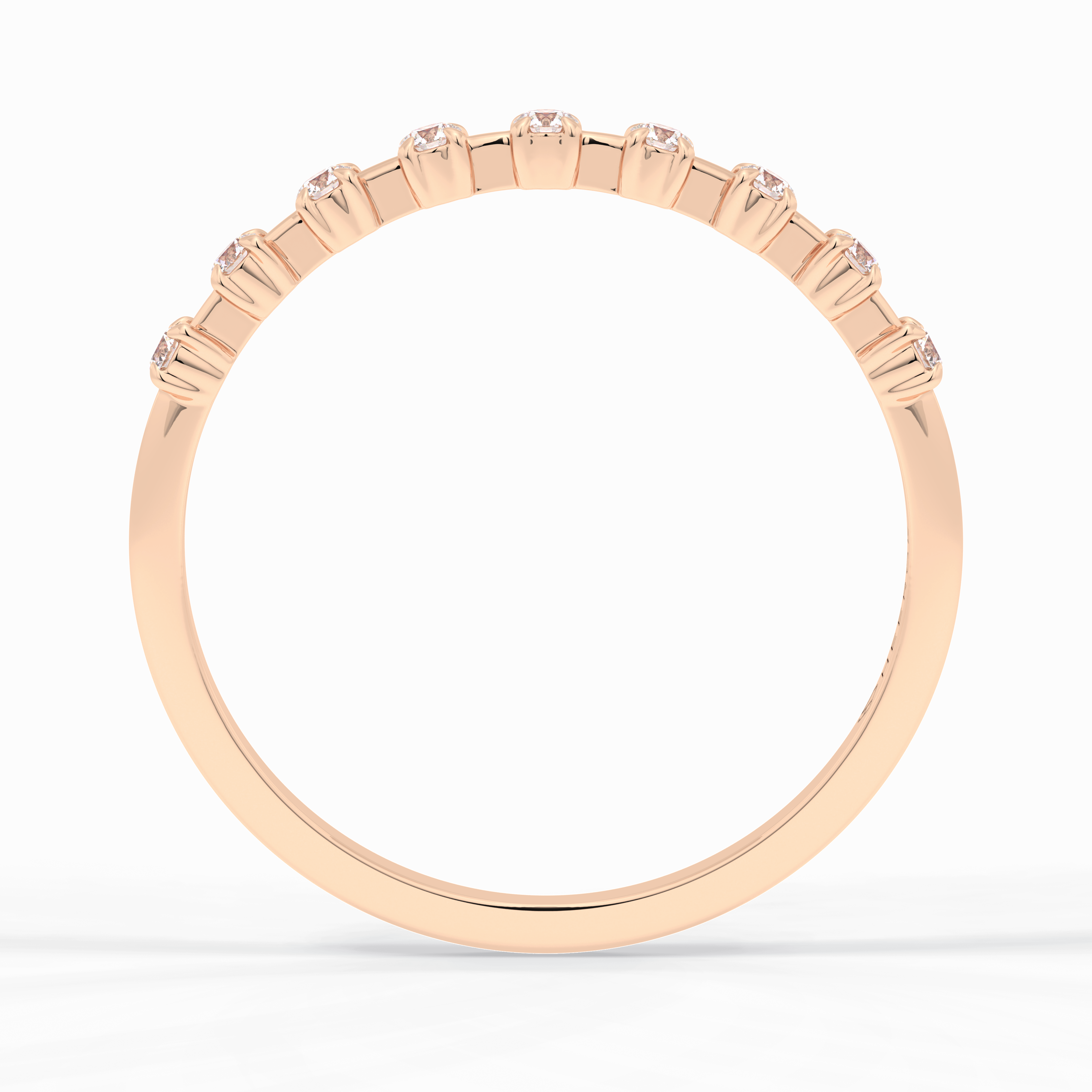 Stellar Grace 0.17 Carat Round VS1 Lab-Grown Stackable Wedding Band in 18K Rose Gold