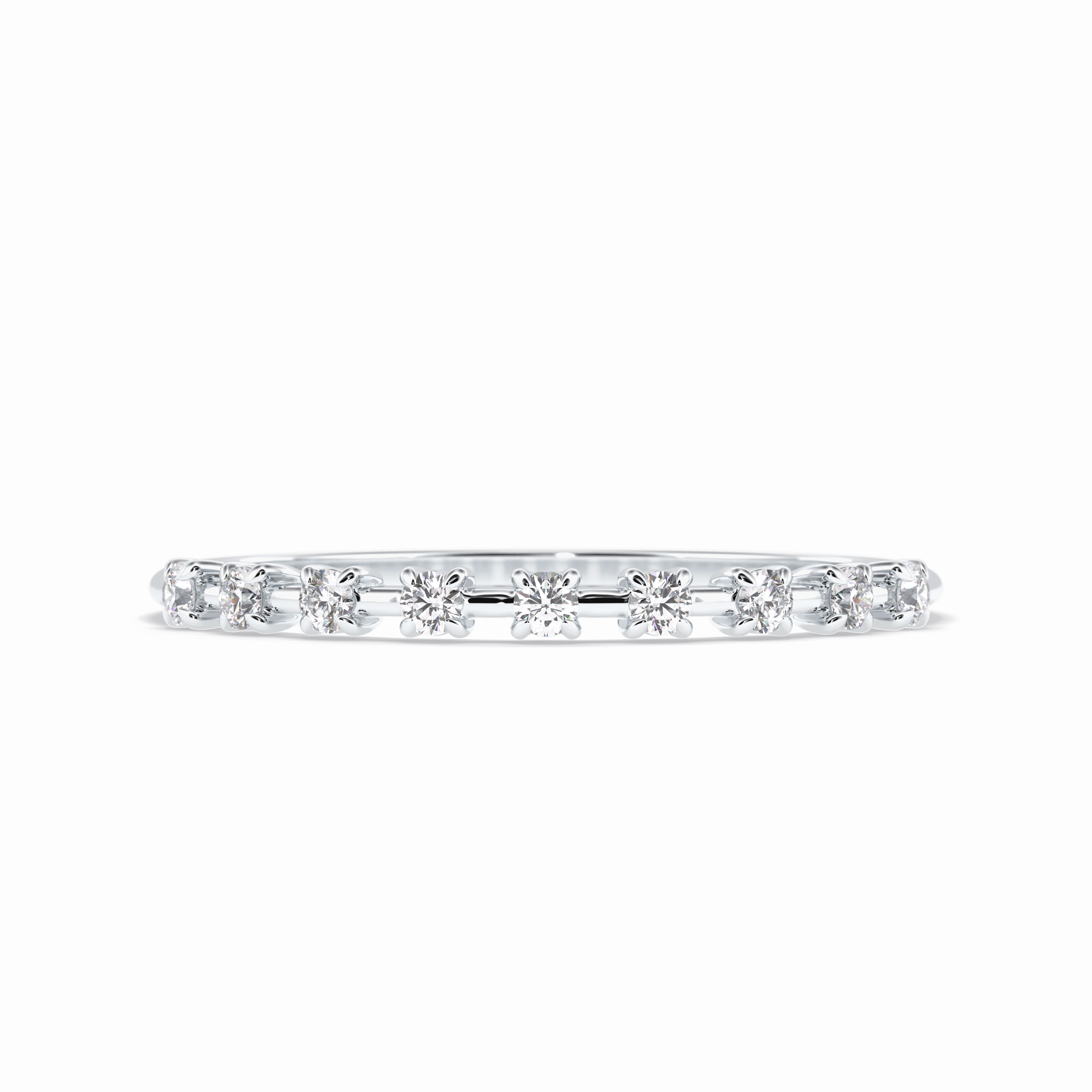 Stellar Grace 0.17 Carat Round VS1 Lab-Grown Stackable Wedding Band in 18K White Gold