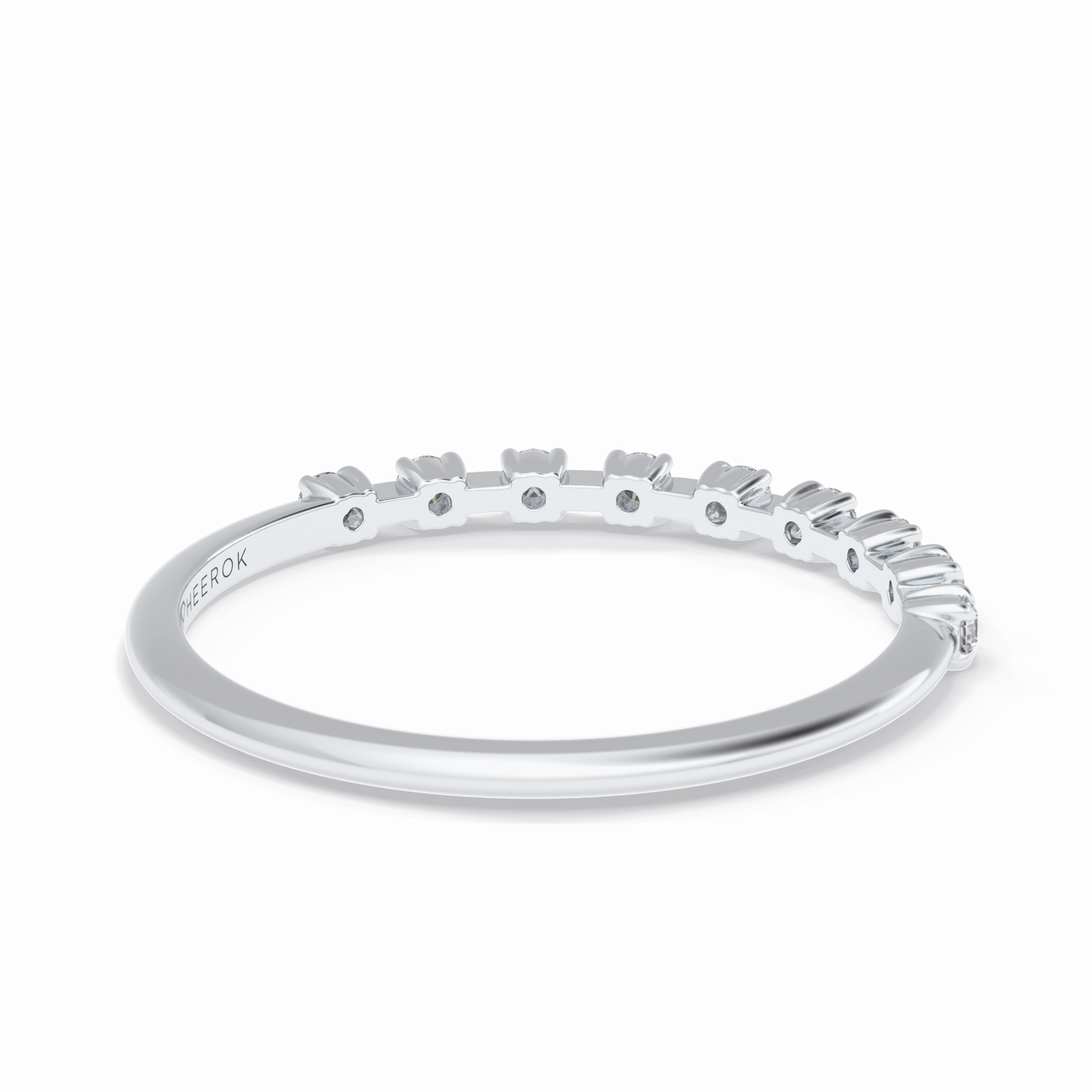 Stellar Grace 0.17 Carat Round VS1 Lab-Grown Stackable Wedding Band in 18K White Gold