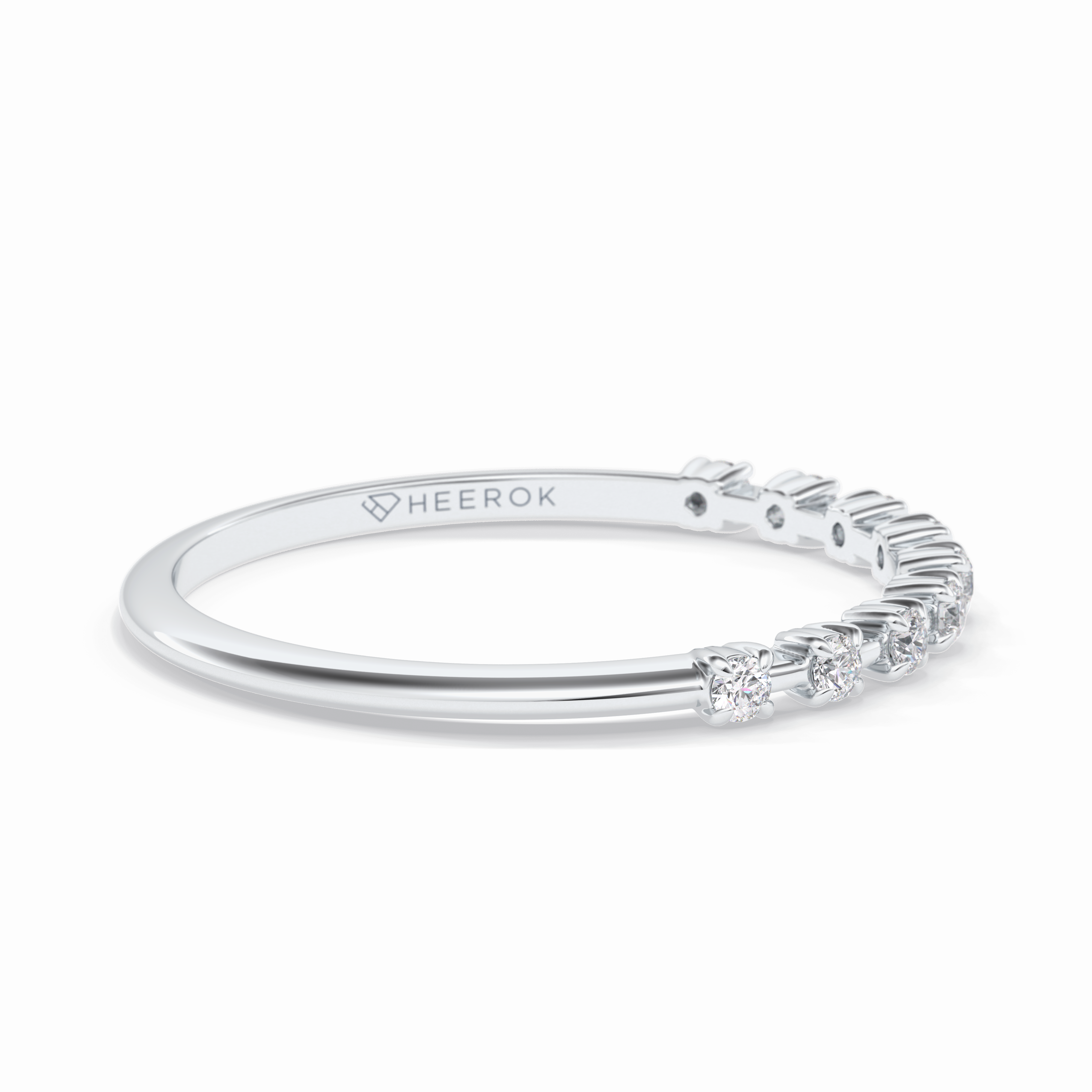 Stellar Grace 0.17 Carat Round VS1 Lab-Grown Stackable Wedding Band in 18K White Gold