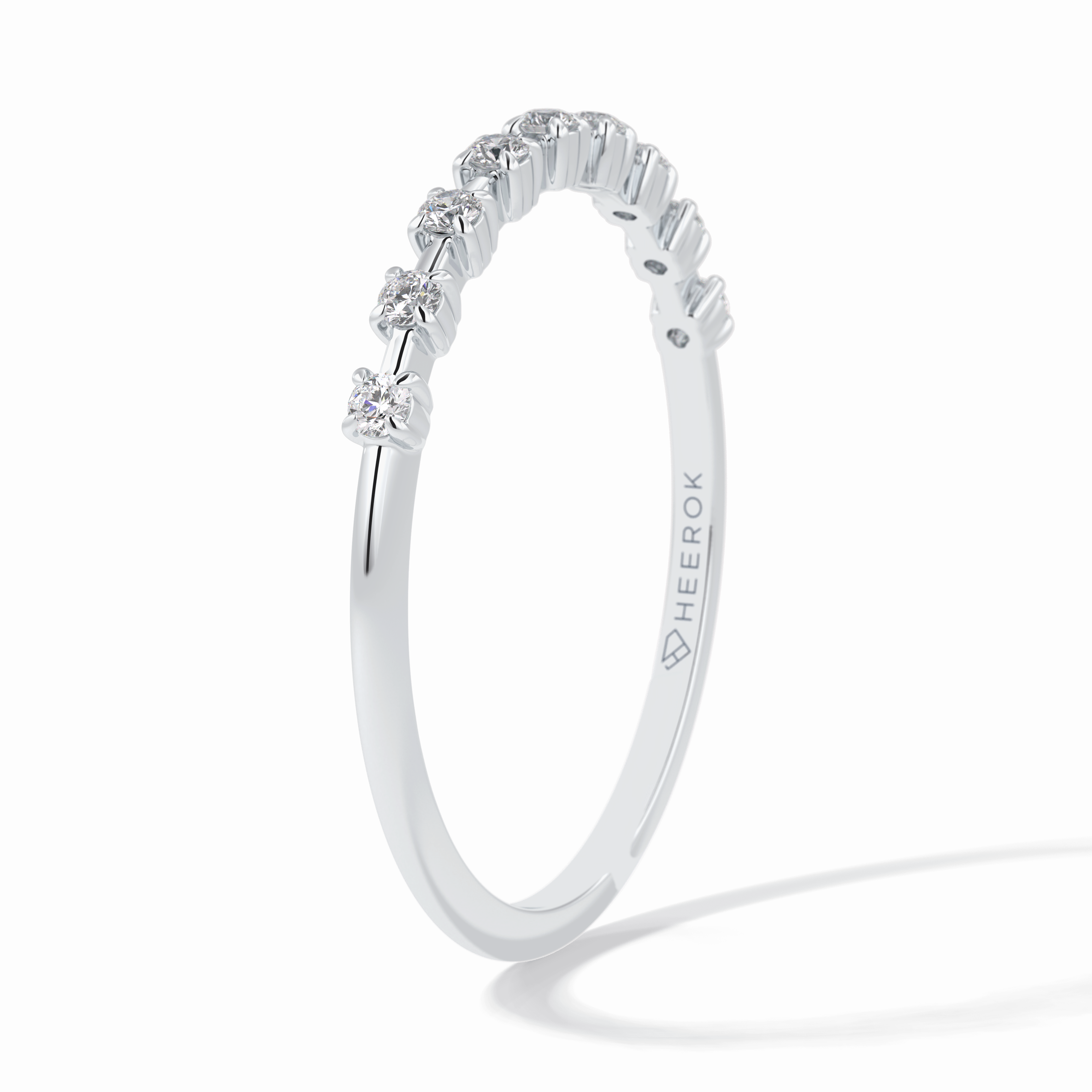 Stellar Grace 0.17 Carat Round VS1 Lab-Grown Stackable Wedding Band in 18K White Gold