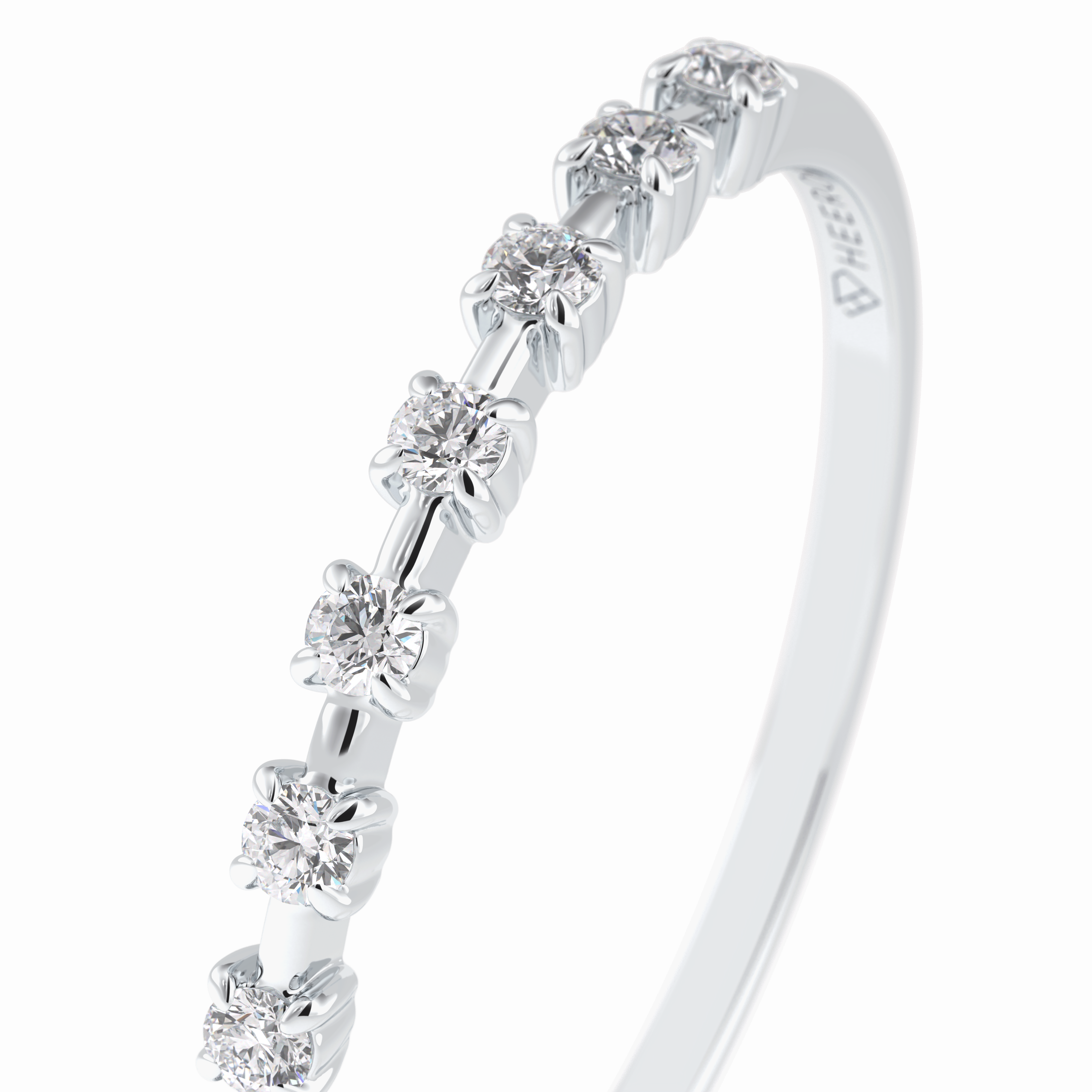 Stellar Grace 0.17 Carat Round VS1 Lab-Grown Stackable Wedding Band in 18K White Gold