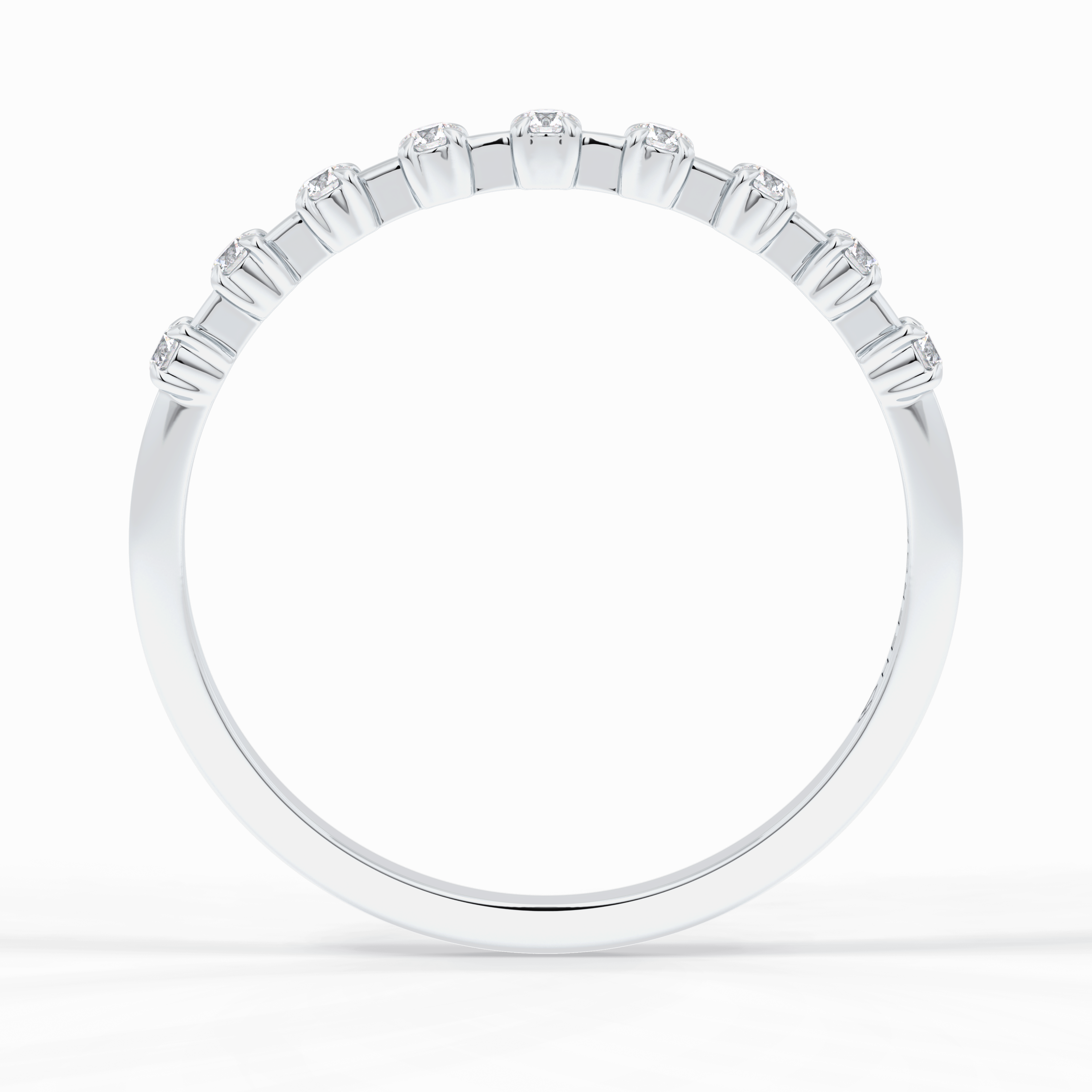 Stellar Grace 0.17 Carat Round VS1 Lab-Grown Stackable Wedding Band in 18K White Gold