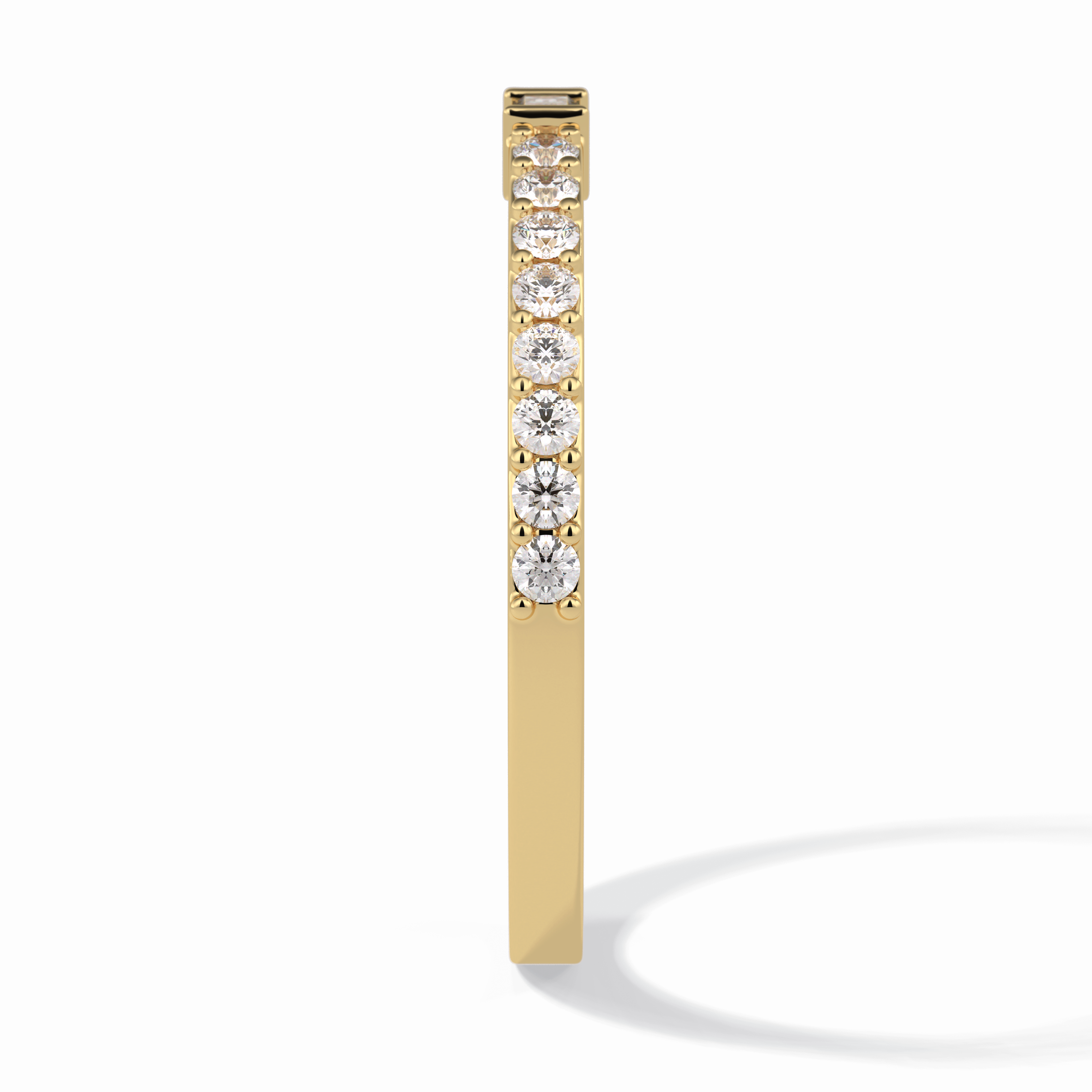 Luminous Array 0.30 Carat Round VS1 Lab-Grown Half Eternity Stackable Wedding Band in 18K Yellow Gold