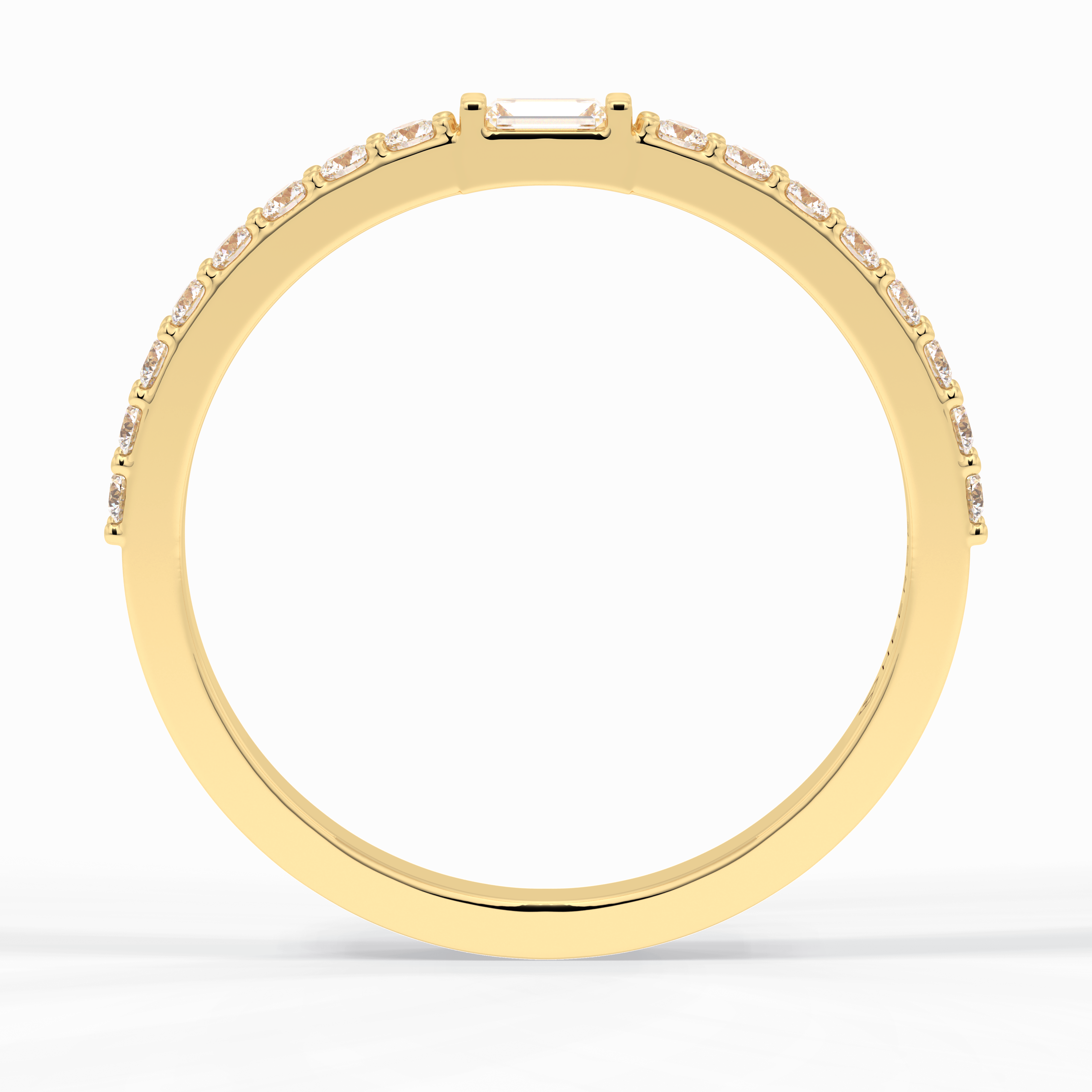 Luminous Array 0.30 Carat Round VS1 Lab-Grown Half Eternity Stackable Wedding Band in 18K Yellow Gold