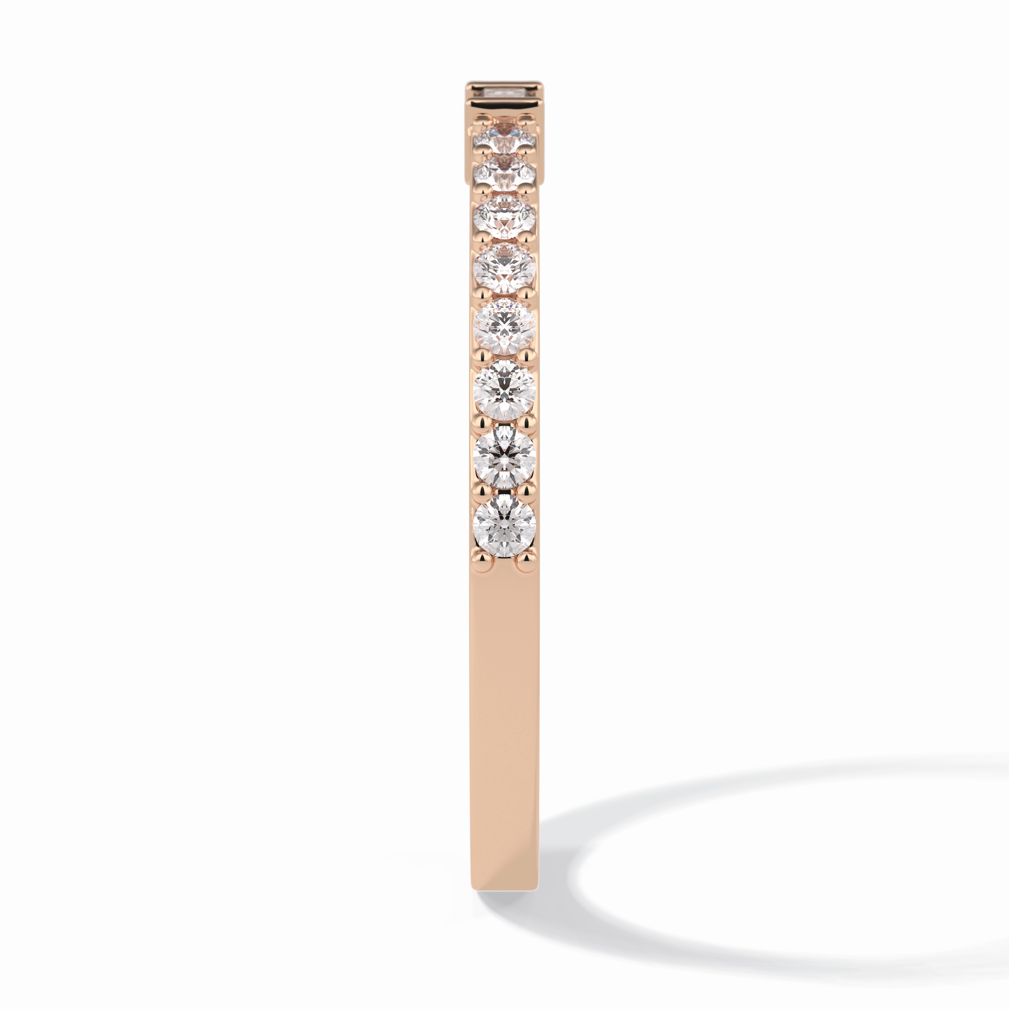 Luminous Array 0.30 Carat Round VS1 Lab-Grown Half Eternity Stackable Wedding Band in 18K Rose Gold