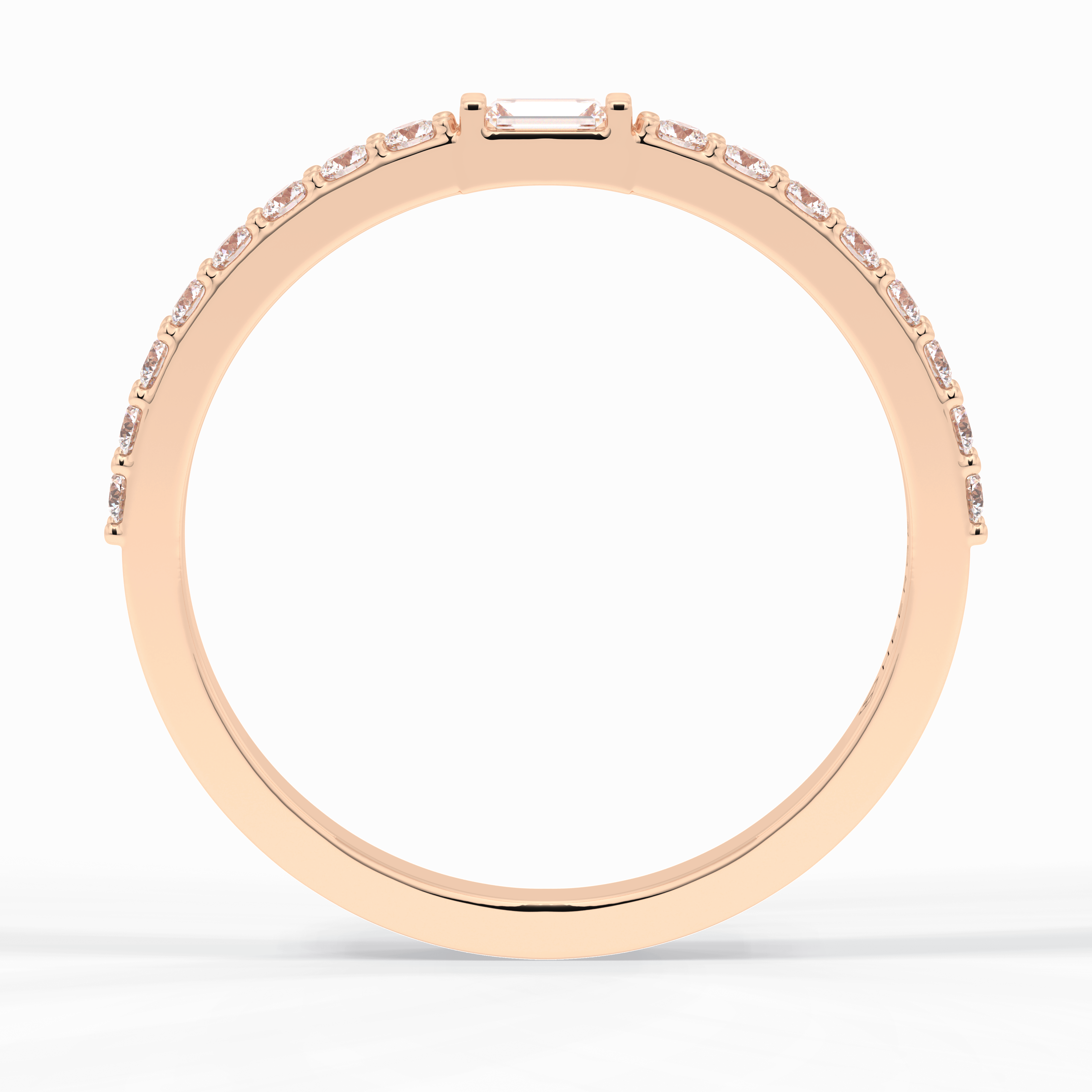 Luminous Array 0.30 Carat Round VS1 Lab-Grown Half Eternity Stackable Wedding Band in 18K Rose Gold