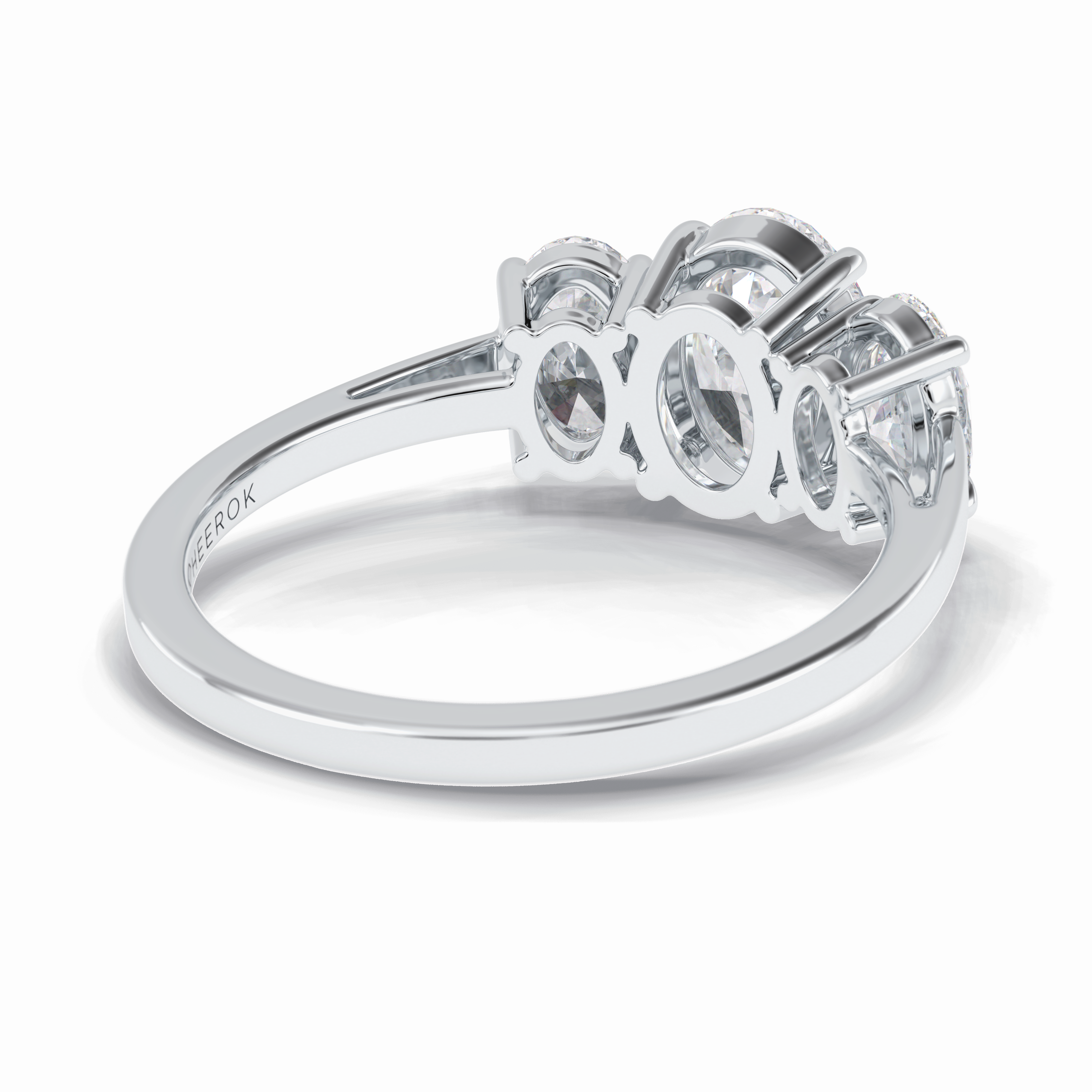 Luminous Harmony 0.73 Carat Oval VS1 Three Stone Lab-Grown Engagement Ring in 18K White Gold