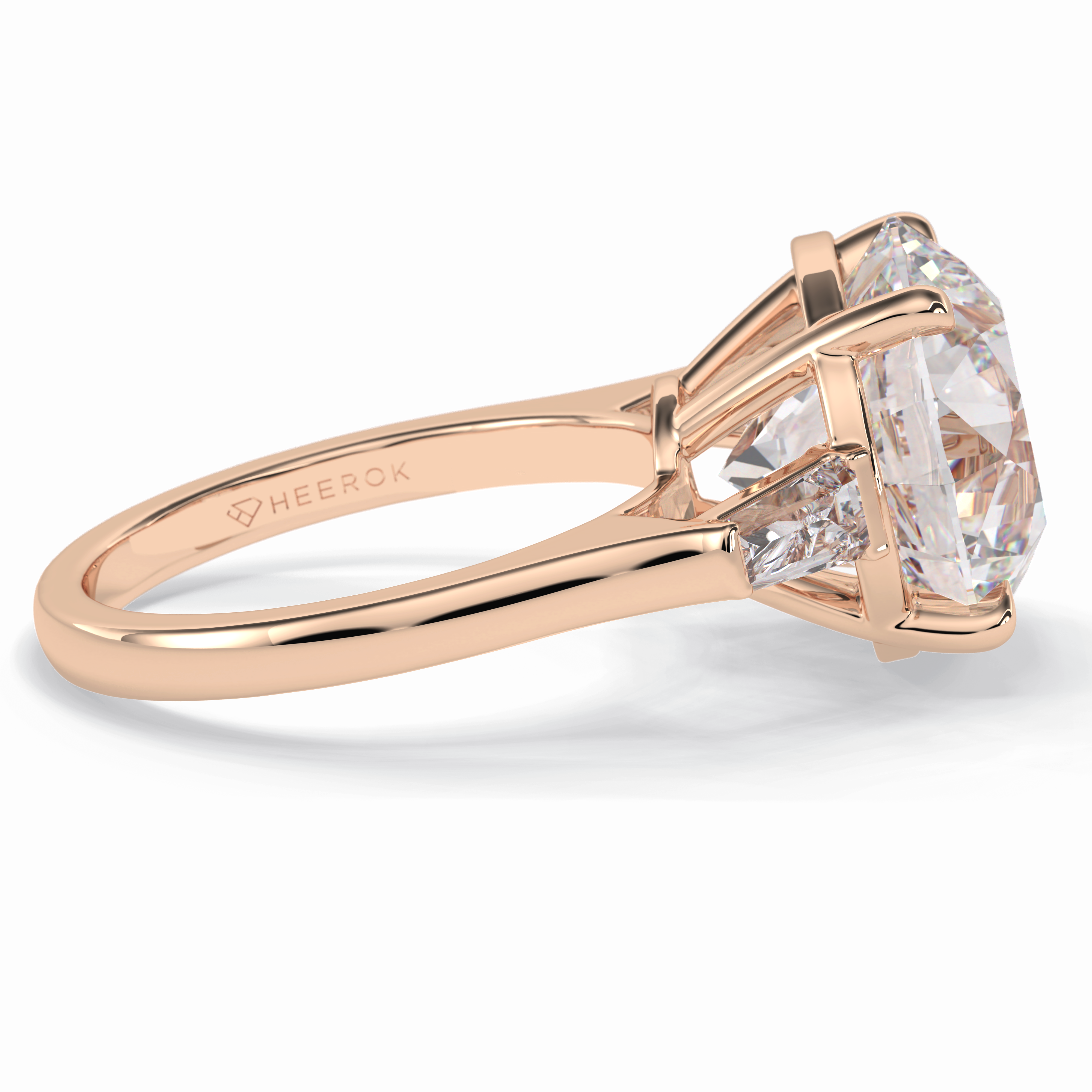 Celestial Spark 7.49 Carat Round VVS1 Moissanite Three Stone Engagement Ring in 18K Gold