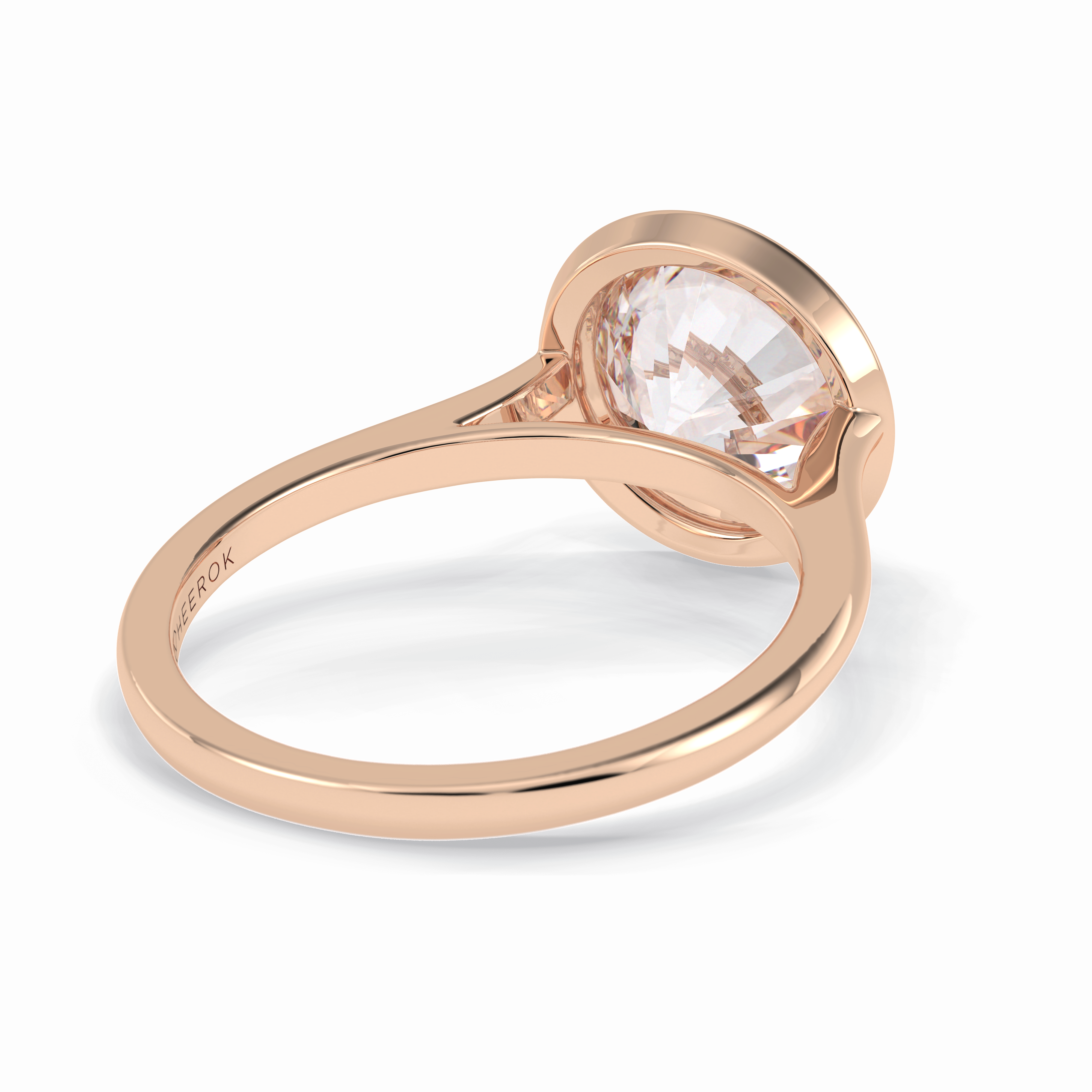 Solstice Spark 2.85 Carat Round VS1 Lab-Grown Bezel Engagement Ring in 18K Gold