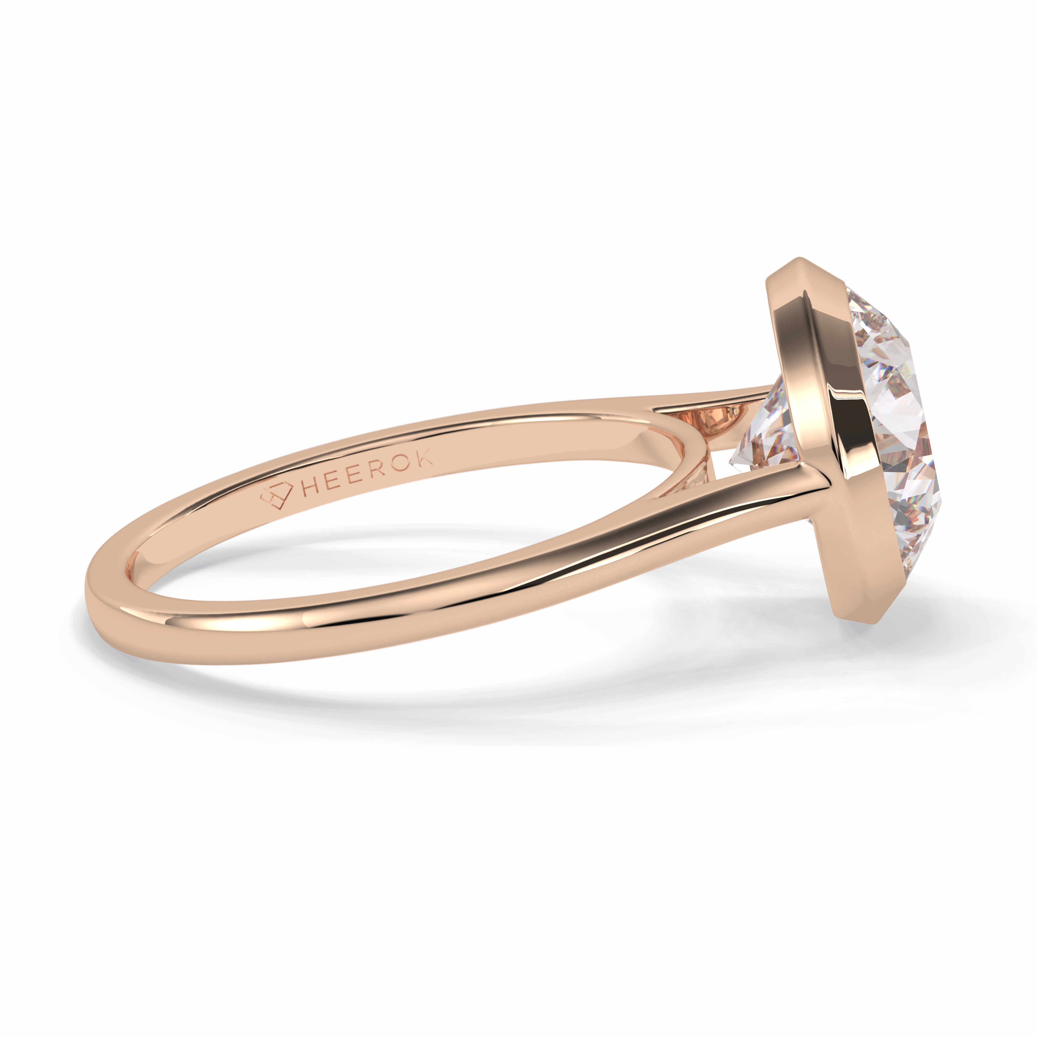 Solstice Spark 2.85 Carat Round VS1 Lab-Grown Bezel Engagement Ring in 18K Gold