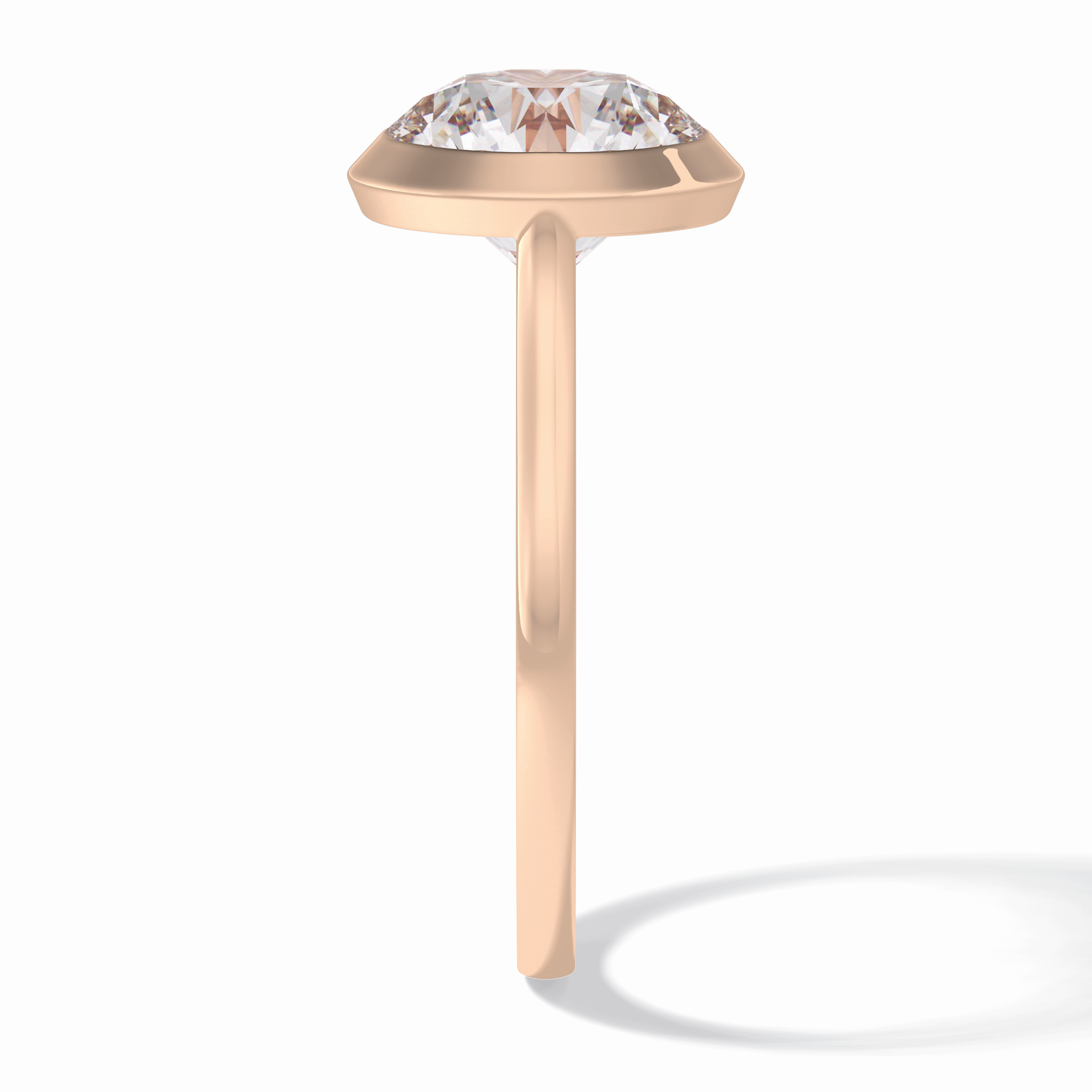 Solstice Spark 2.85 Carat Round VS1 Lab-Grown Bezel Engagement Ring in 18K Gold