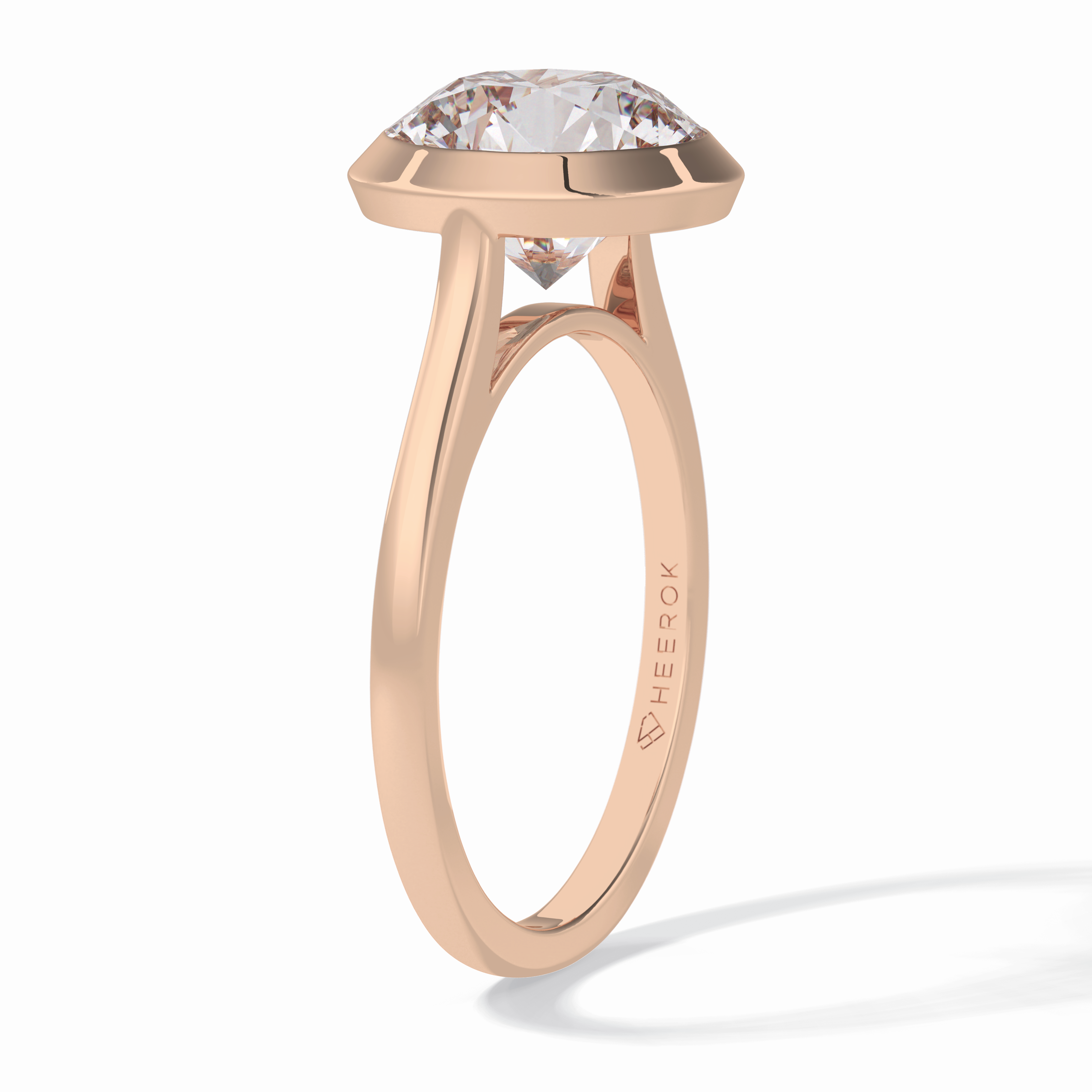 Solstice Spark 2.85 Carat Round VS1 Lab-Grown Bezel Engagement Ring in 18K Gold