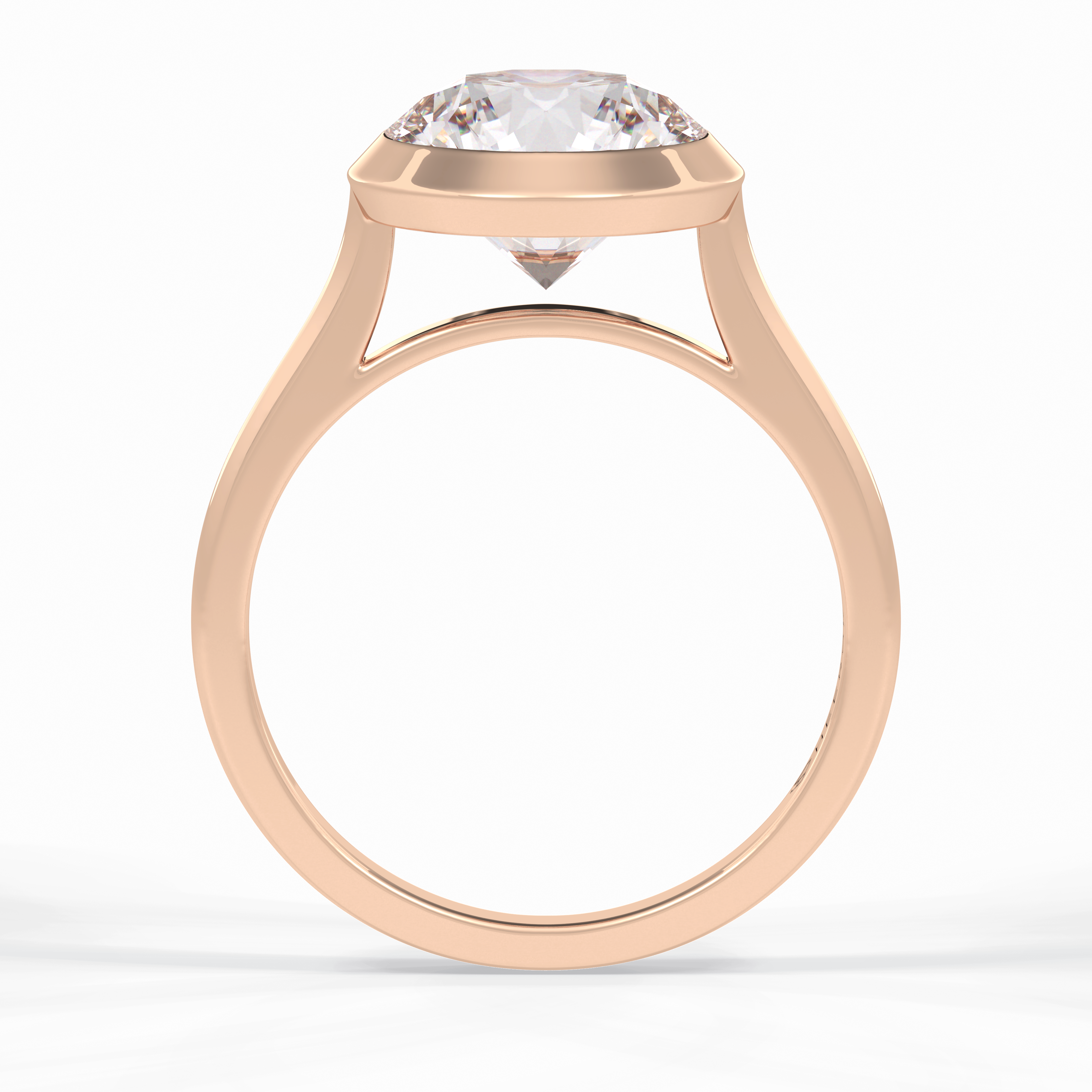 Solstice Spark 2.85 Carat Round VS1 Lab-Grown Bezel Engagement Ring in 18K Gold