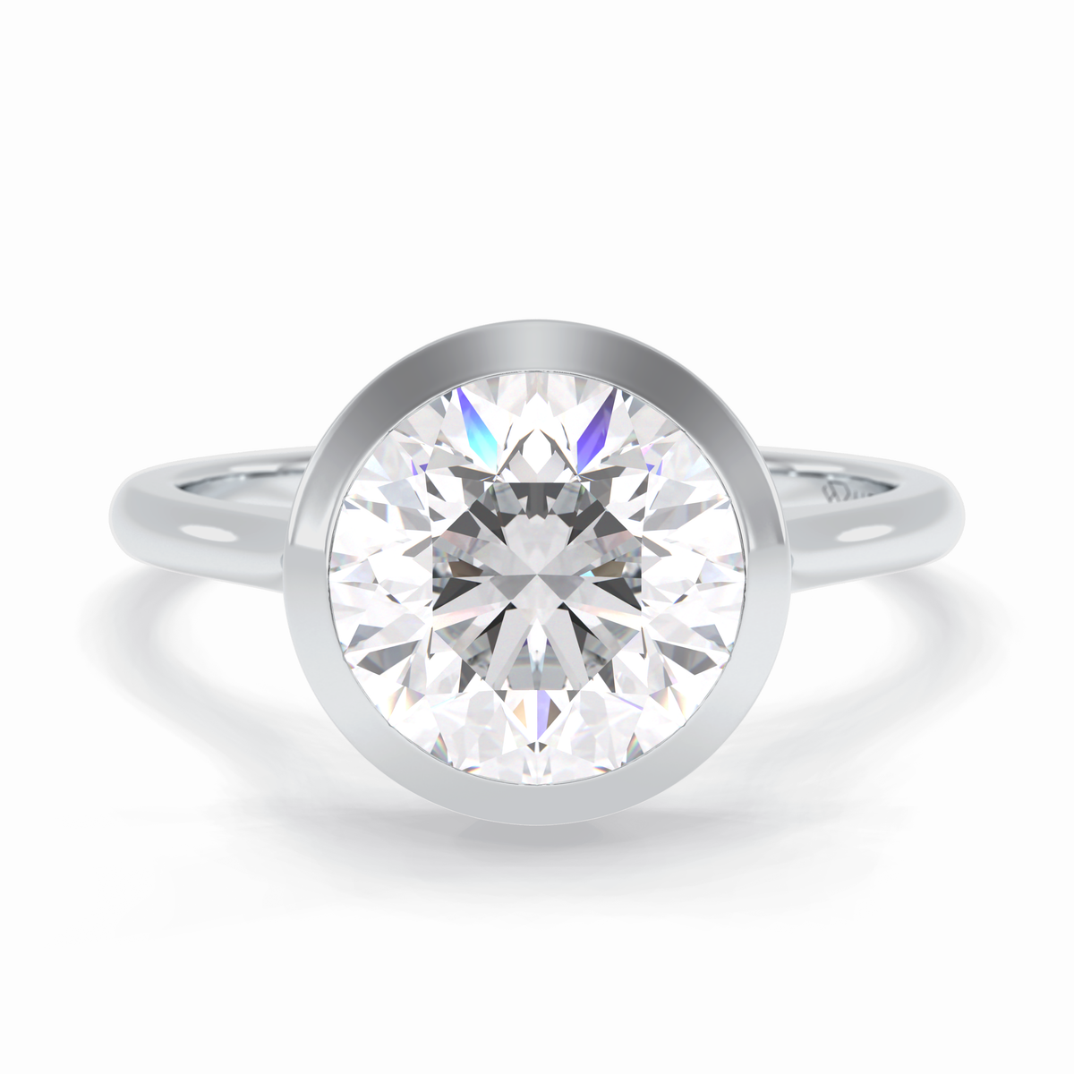 Solstice Spark 2.85 Carat Round VS1 Lab-Grown Bezel Engagement Ring in 18K Gold