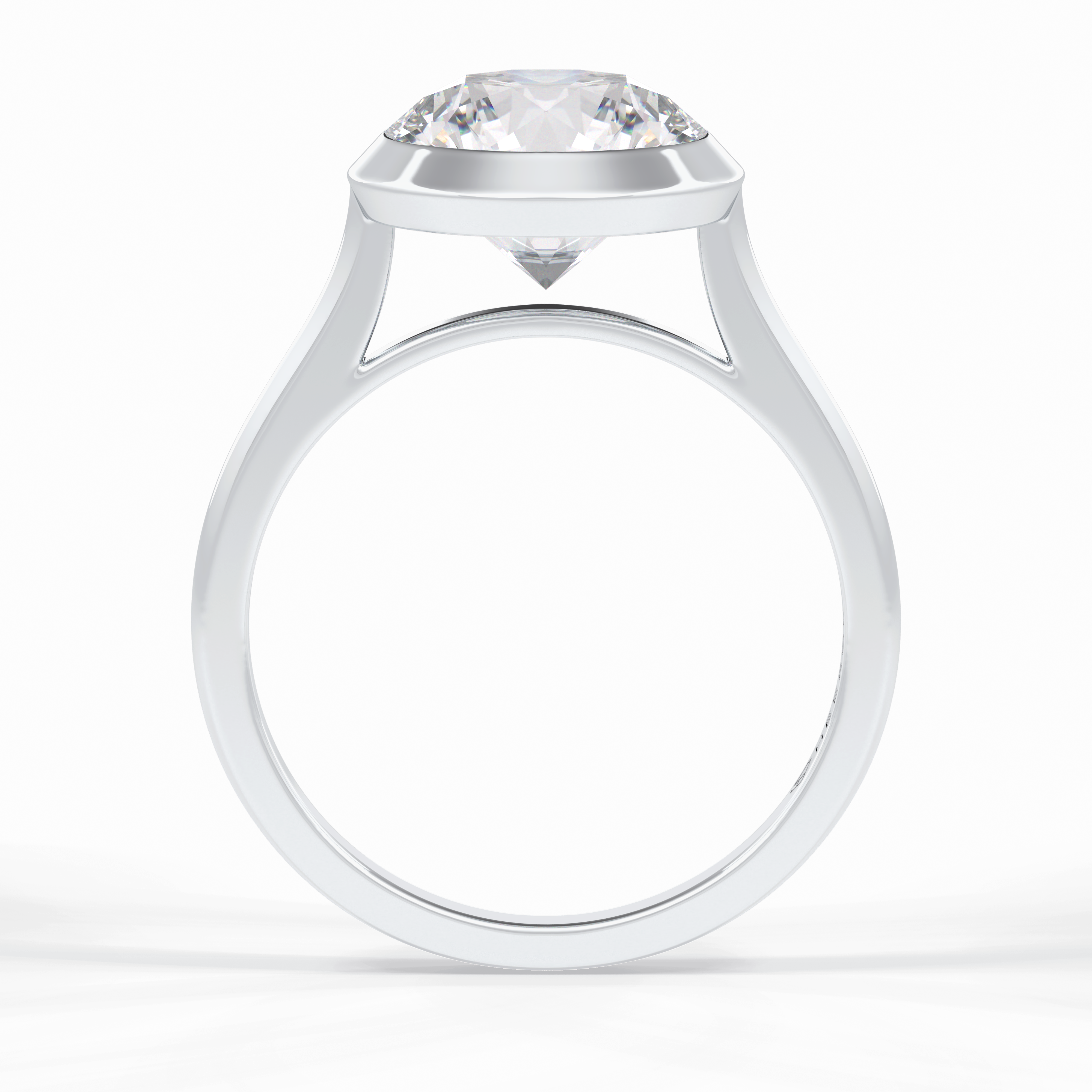 Solstice Spark 2.85 Carat Round VS1 Lab-Grown Bezel Engagement Ring in 18K Gold