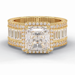 Zoravine Array 3.73 Carat Radiant VS1 Lab-Grown Bezel Engagement Ring in 18K Gold
