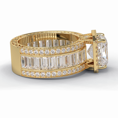 Zoravine Array 3.73 Carat Radiant VS1 Lab-Grown Bezel Engagement Ring in 18K Gold