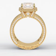 Zoravine Array 3.73 Carat Radiant VS1 Lab-Grown Bezel Engagement Ring in 18K Gold