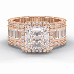 Zoravine Array 3.73 Carat Radiant VS1 Lab-Grown Bezel Engagement Ring in 18K Gold