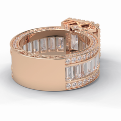 Zoravine Array 3.73 Carat Radiant VS1 Lab-Grown Bezel Engagement Ring in 18K Gold