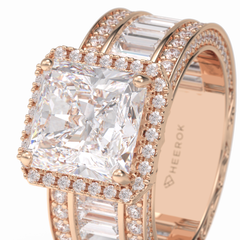 Zoravine Array 3.73 Carat Radiant VS1 Lab-Grown Bezel Engagement Ring in 18K Gold