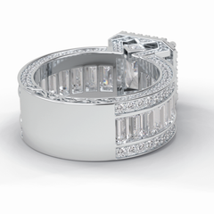 Zoravine Array 3.73 Carat Radiant VS1 Lab-Grown Bezel Engagement Ring in 18K Gold