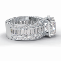 Zoravine Array 3.73 Carat Radiant VS1 Lab-Grown Bezel Engagement Ring in 18K Gold