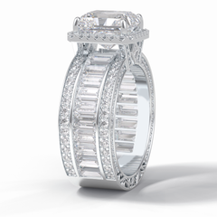 Zoravine Array 3.73 Carat Radiant VS1 Lab-Grown Bezel Engagement Ring in 18K Gold