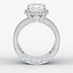 Zoravine Array 3.73 Carat Radiant VS1 Lab-Grown Bezel Engagement Ring in 18K Gold
