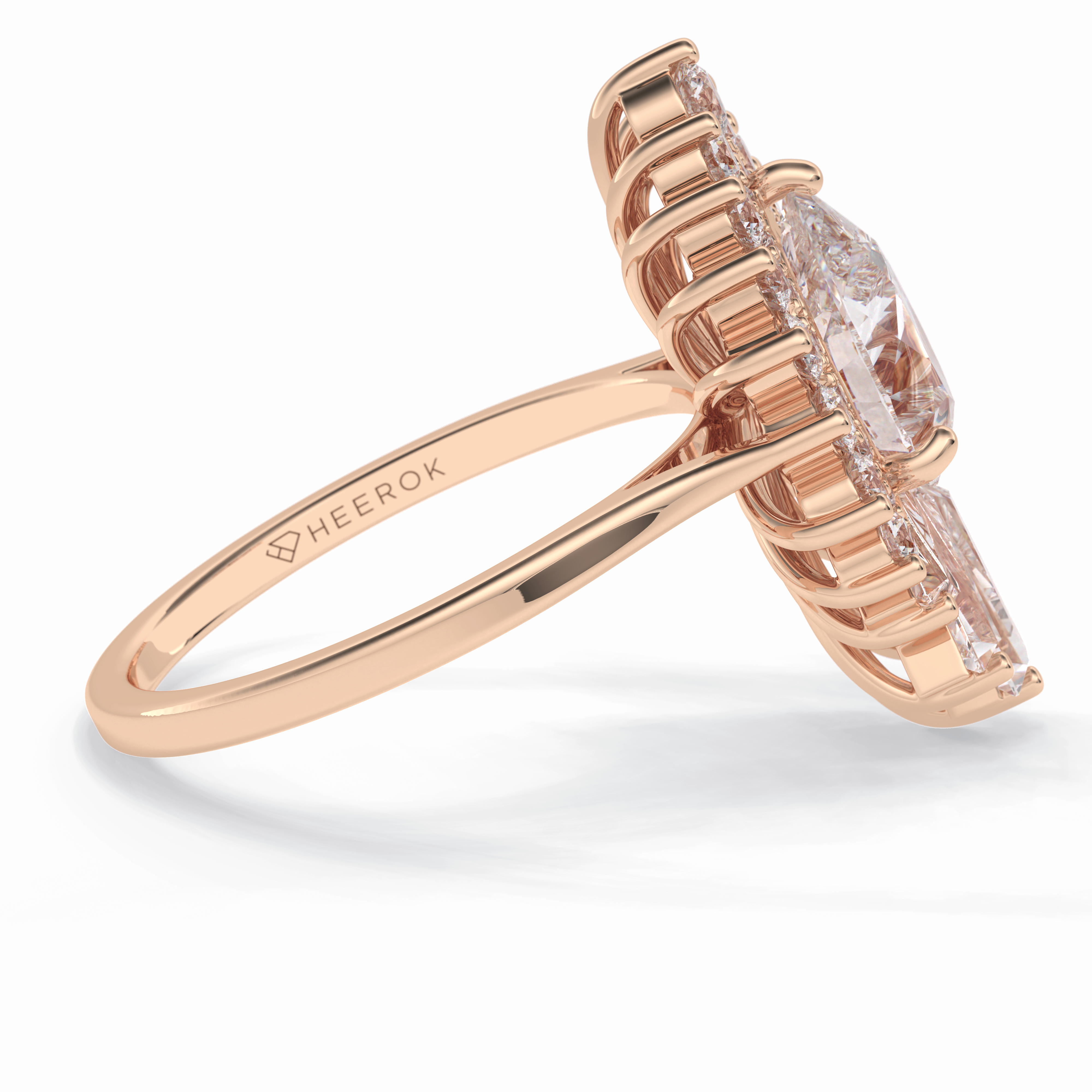 Sunburst Majesty 1.65 Carat Pear VS1 Lab-Grown Halo Engagement Ring in 18K Gold