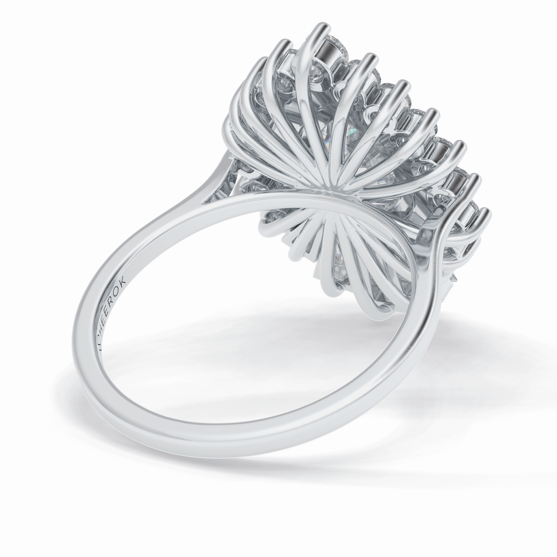 Sunburst Majesty 1.65 Carat Pear VS1 Lab-Grown Halo Engagement Ring in 18K Gold