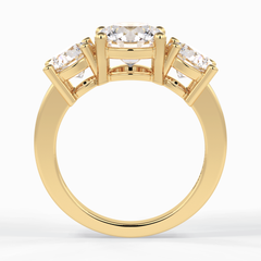 Trilogy Radiance 1.82 Carat Round VS1 Lab-Grown Three Stone Engagement Ring in 18K Gold