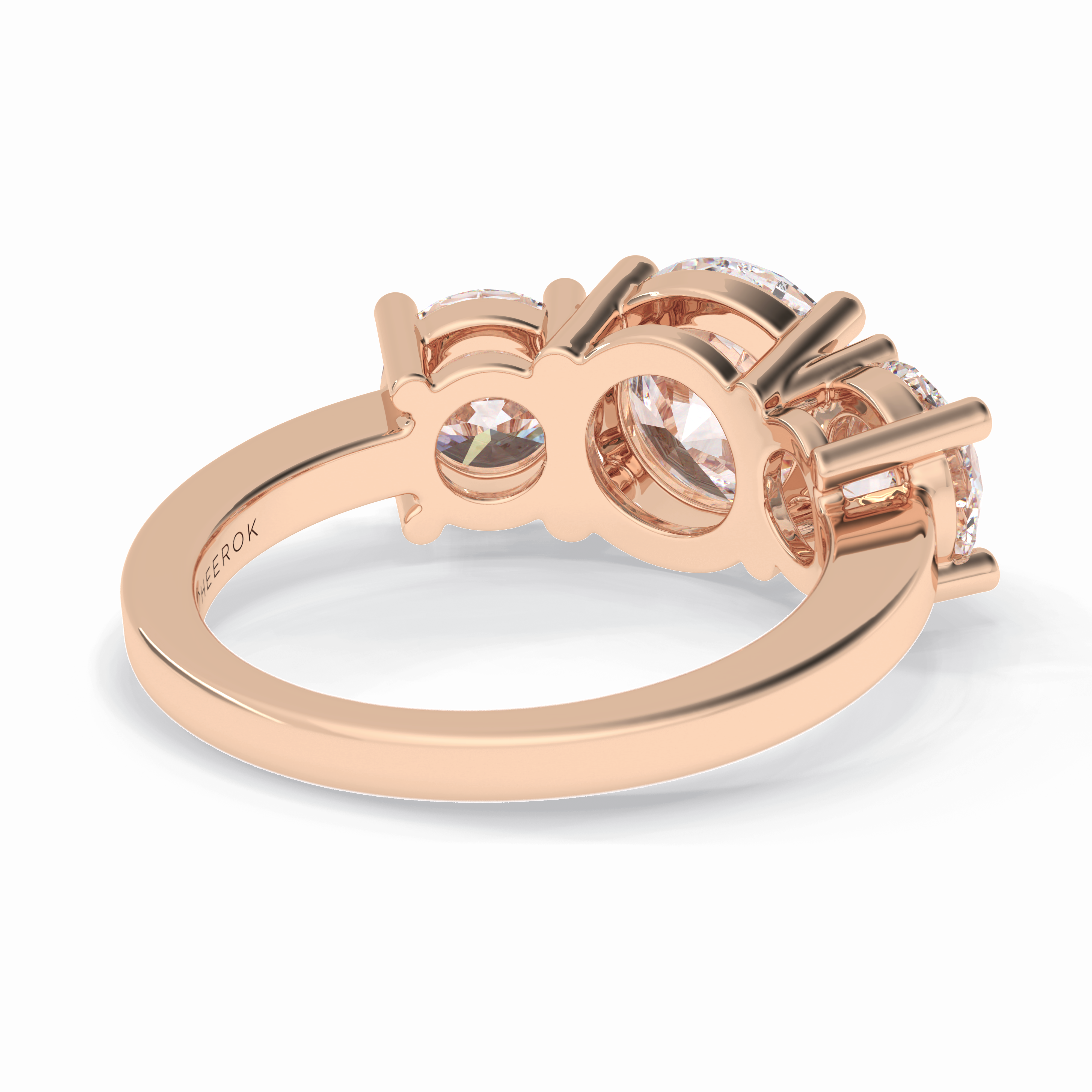 Trilogy Radiance 1.82 Carat Round VS1 Lab-Grown Three Stone Engagement Ring in 18K Gold