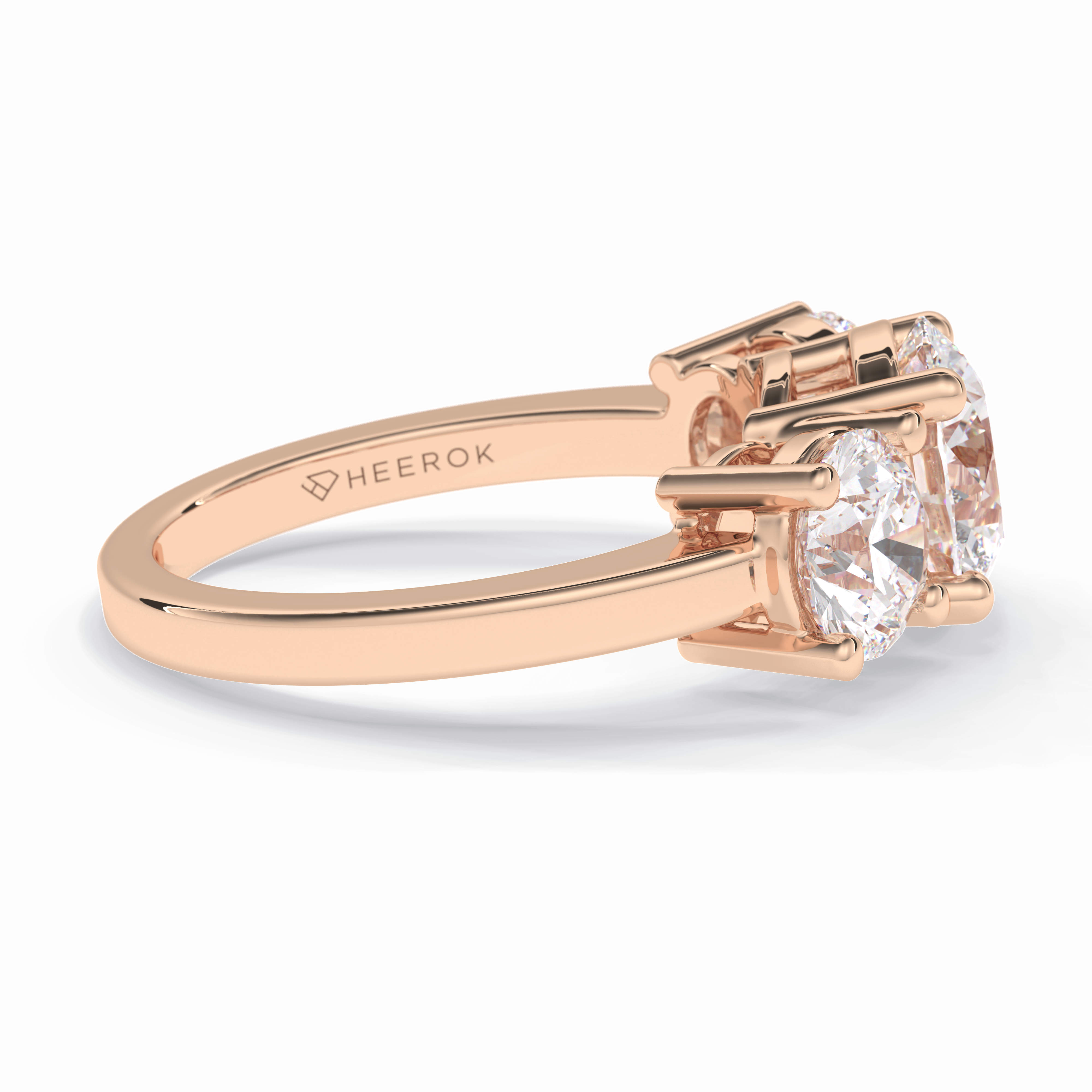 Trilogy Radiance 1.82 Carat Round VS1 Lab-Grown Three Stone Engagement Ring in 18K Gold