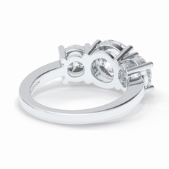 Trilogy Radiance 1.82 Carat Round VS1 Lab-Grown Three Stone Engagement Ring in 18K Gold