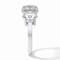 Trilogy Radiance 1.82 Carat Round VS1 Lab-Grown Three Stone Engagement Ring in 18K Gold