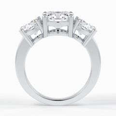 Trilogy Radiance 1.82 Carat Round VS1 Lab-Grown Three Stone Engagement Ring in 18K Gold