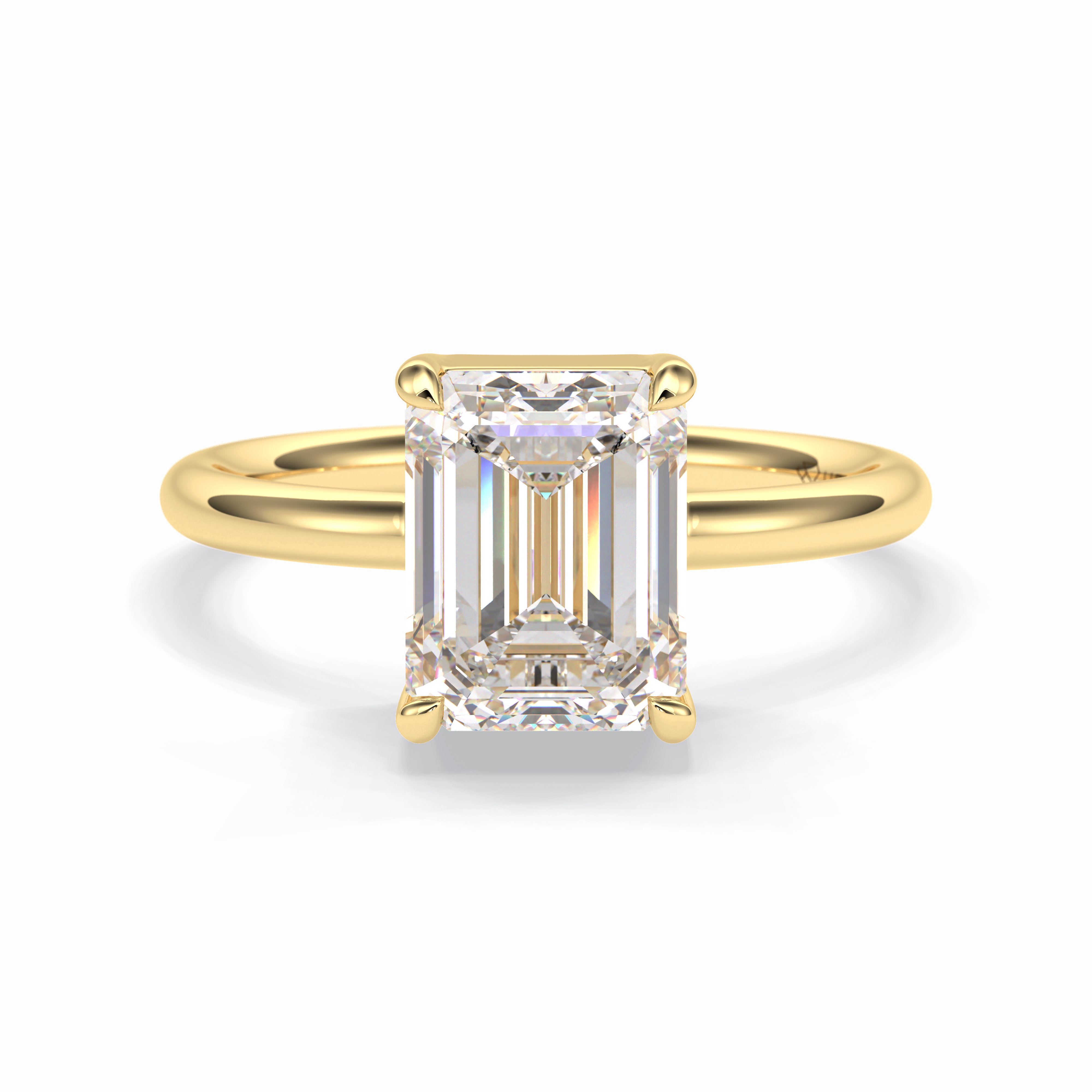 Solitaire Grace 2.76 Carat Emerald VS1 Lab-Grown Solitaire Engagement Ring in 18K Gold