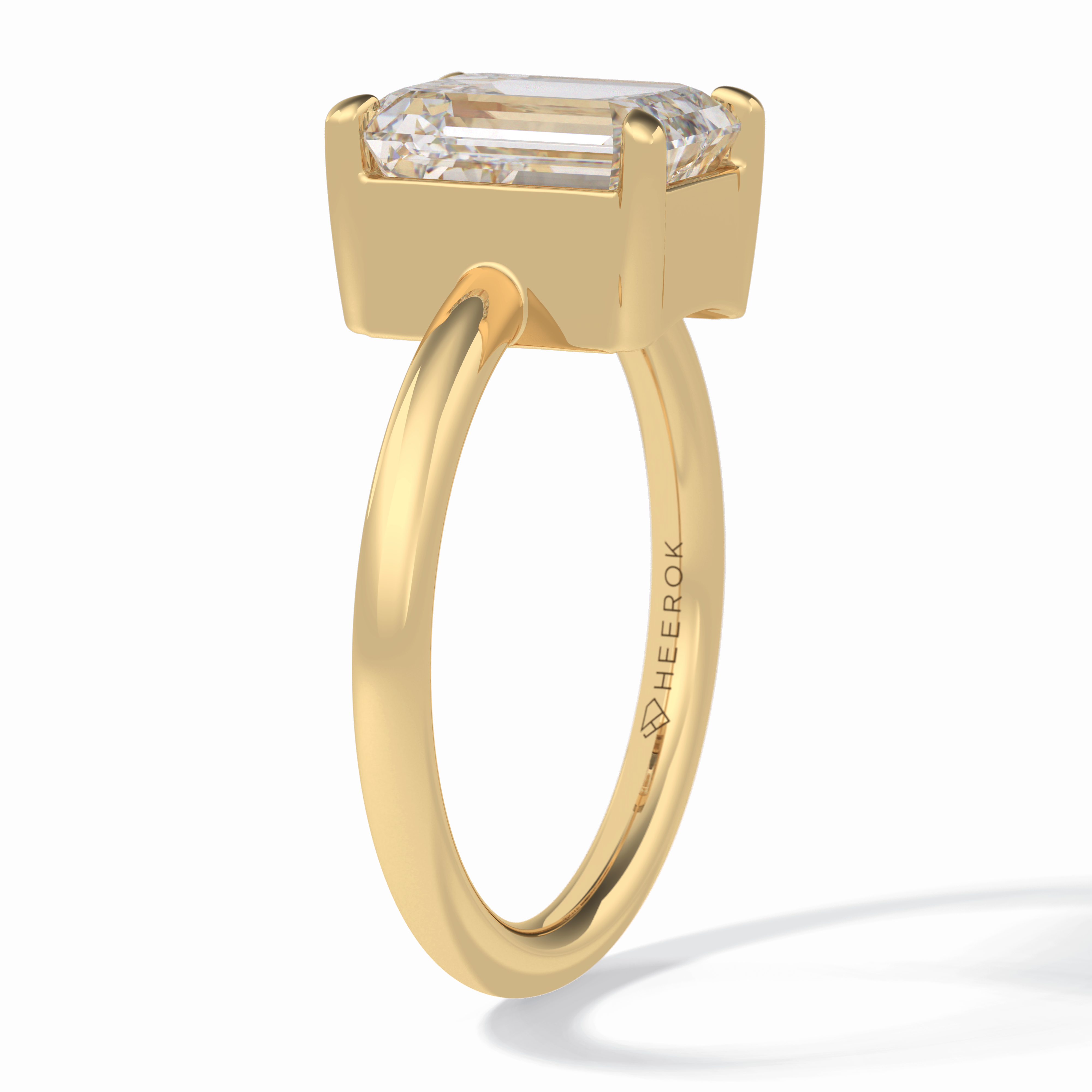 Solitaire Grace 2.76 Carat Emerald VS1 Lab-Grown Solitaire Engagement Ring in 18K Gold