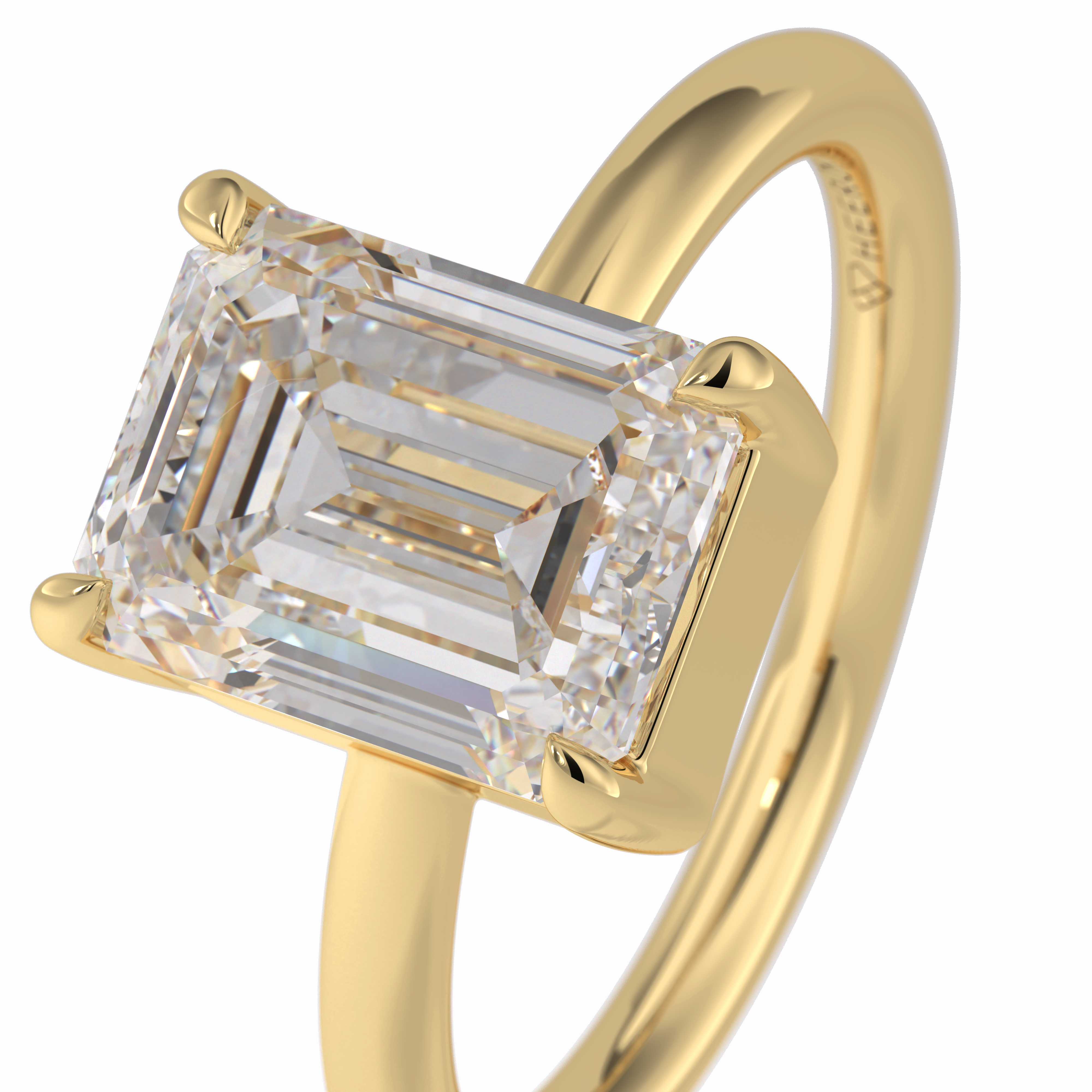 Solitaire Grace 2.76 Carat Emerald VS1 Lab-Grown Solitaire Engagement Ring in 18K Gold